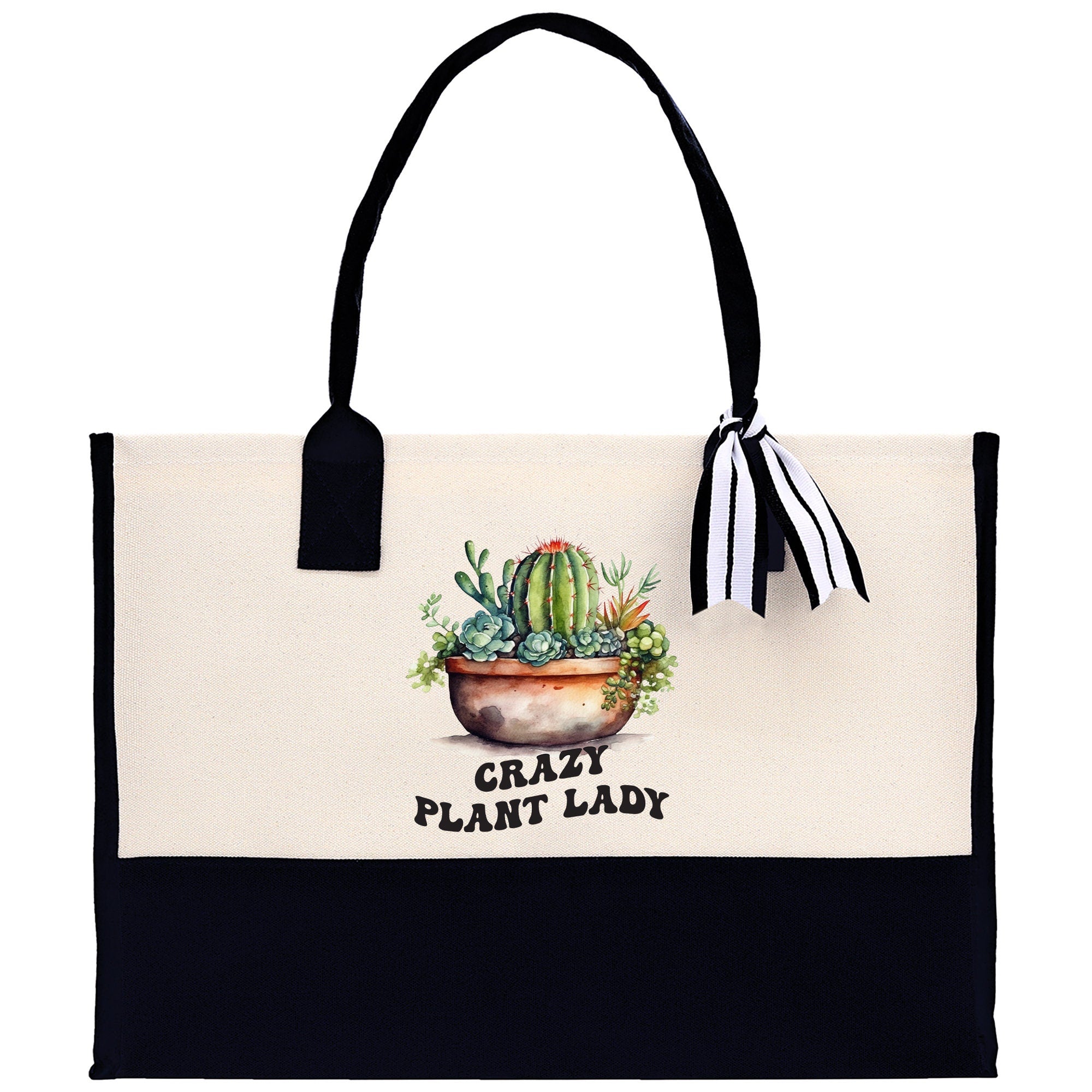 Crazy Plant Mom Canvas Tote Bag Plant Lovers Gift Plant Lady Tote Bag Gardener Mom Gift Gardening Tote Bag Plant Gift Botanical Gift for Mom