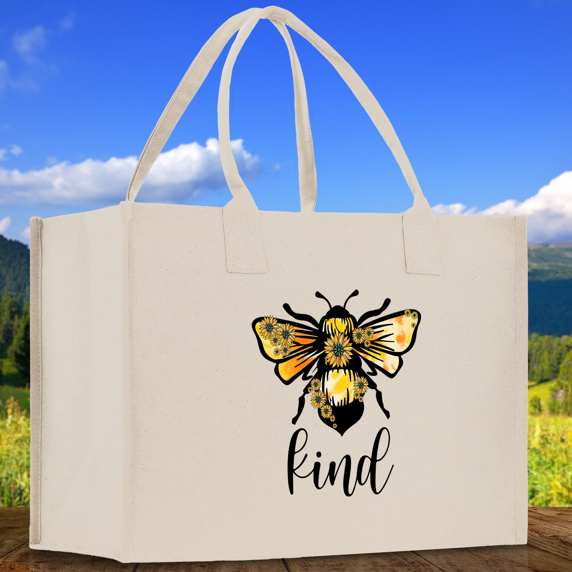 Kind Cotton Canvas Tote Bag Nurse Appreciation Gift Bag Gift for Her Birthday Gift Bee Kind Mental Health Matters Save The Bees