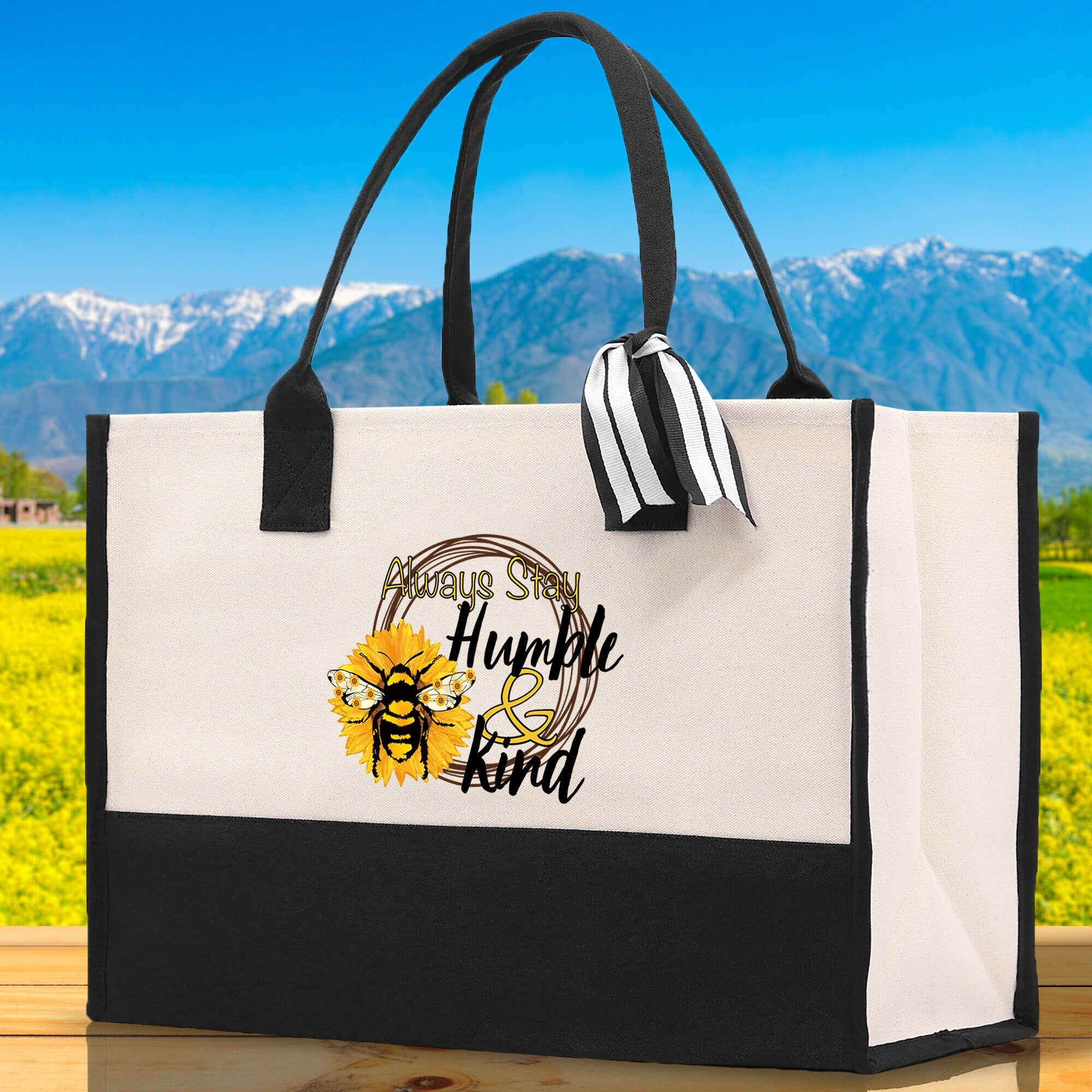 Always Stay Humble & Kind Cotton Canvas Tote Bag Nurse Appreciation Gift Bag Gift for Her Birthday Gift Bee Kind Mental Health Matters