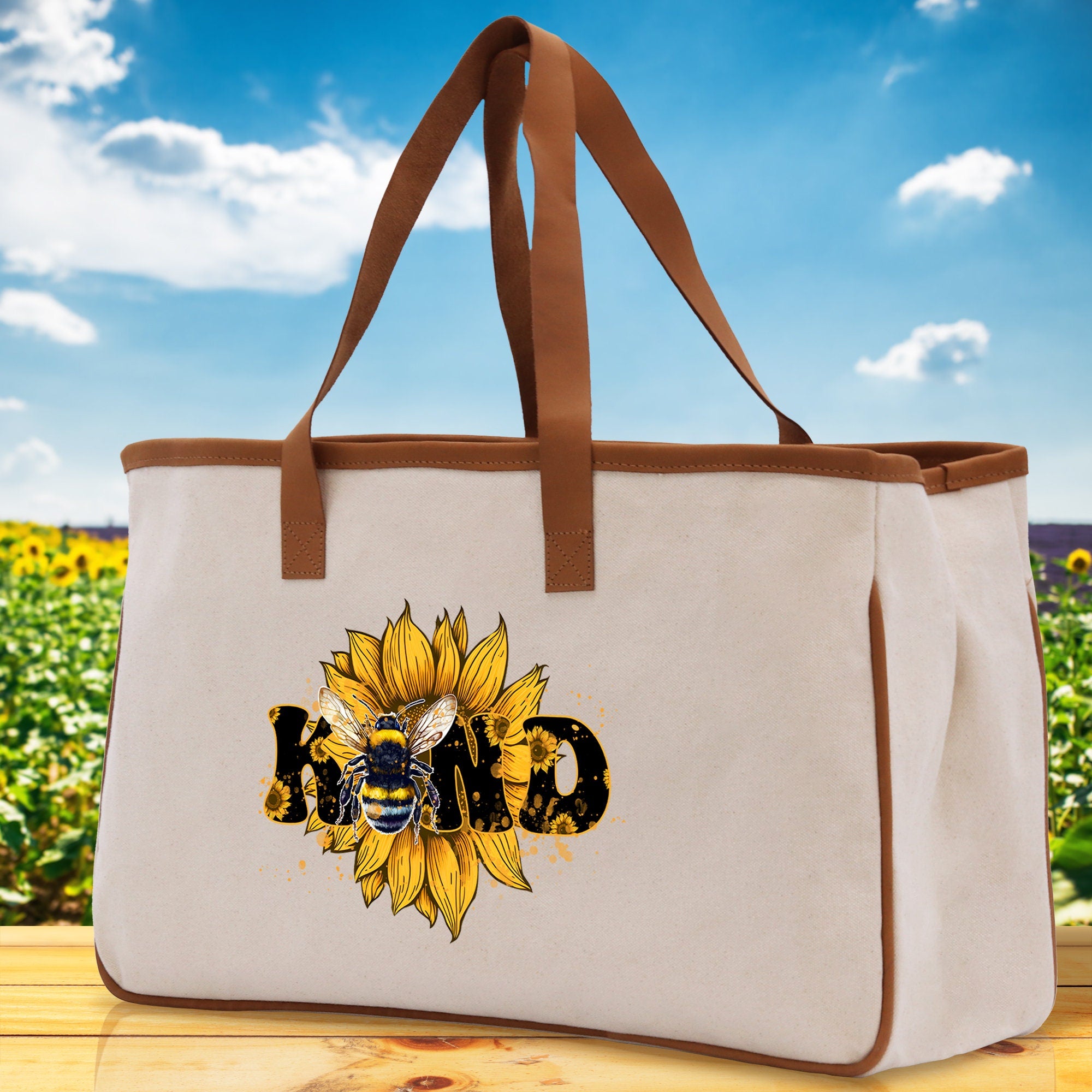 Kind Cotton Canvas Tote Bag Nurse Appreciation Gift Bag Gift for Her Birthday Gift Bee Kind Mental Health Matters Save The Bees