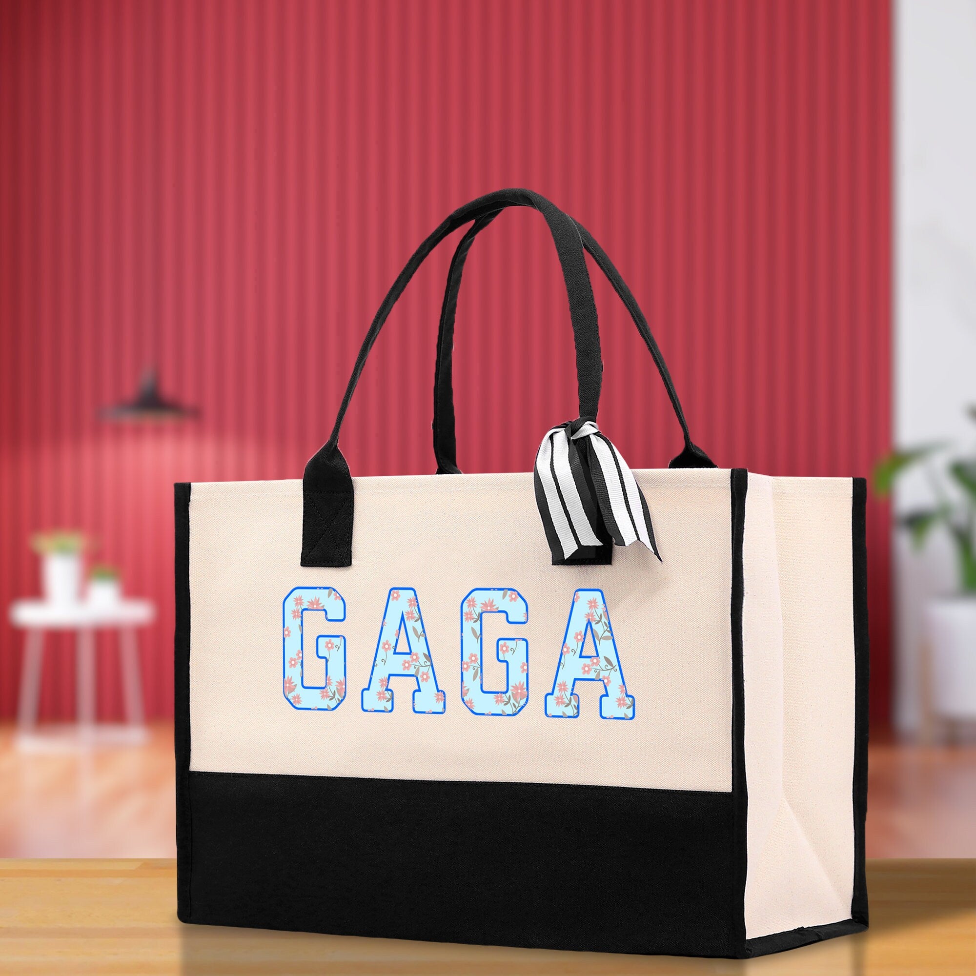 Gaga Gram Mimi Nana Grandma Canvas Tote Bag Grandma's Getaway Bag Grandma Gift Bag Mothers Day Gift Bag Grandma Beach Bag Gift for Grandma