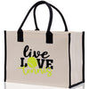 Live Love Tennis Cotton Canvas Tote Bag Gift for Tennis Lover Bag Tennis Coach Gift Bag