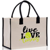 Live Love Tennis Cotton Canvas Tote Bag Gift for Tennis Lover Bag Tennis Coach Gift Bag