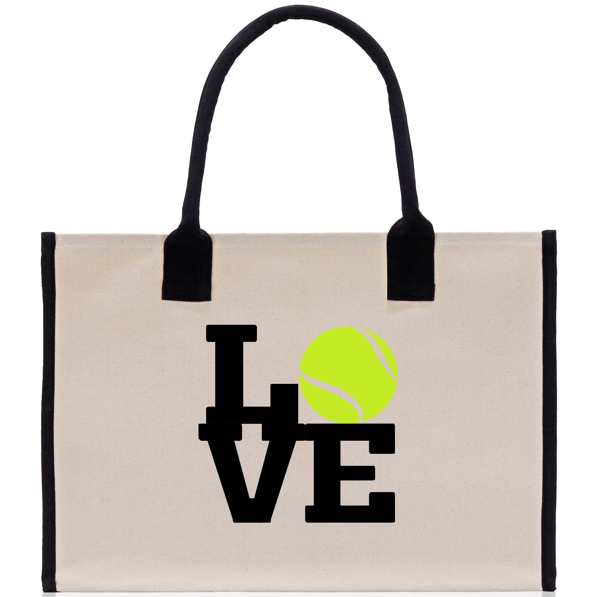 Love Tennis Cotton Canvas Tote Bag Gift for Tennis Lover Bag Tennis Coach Gift Bag