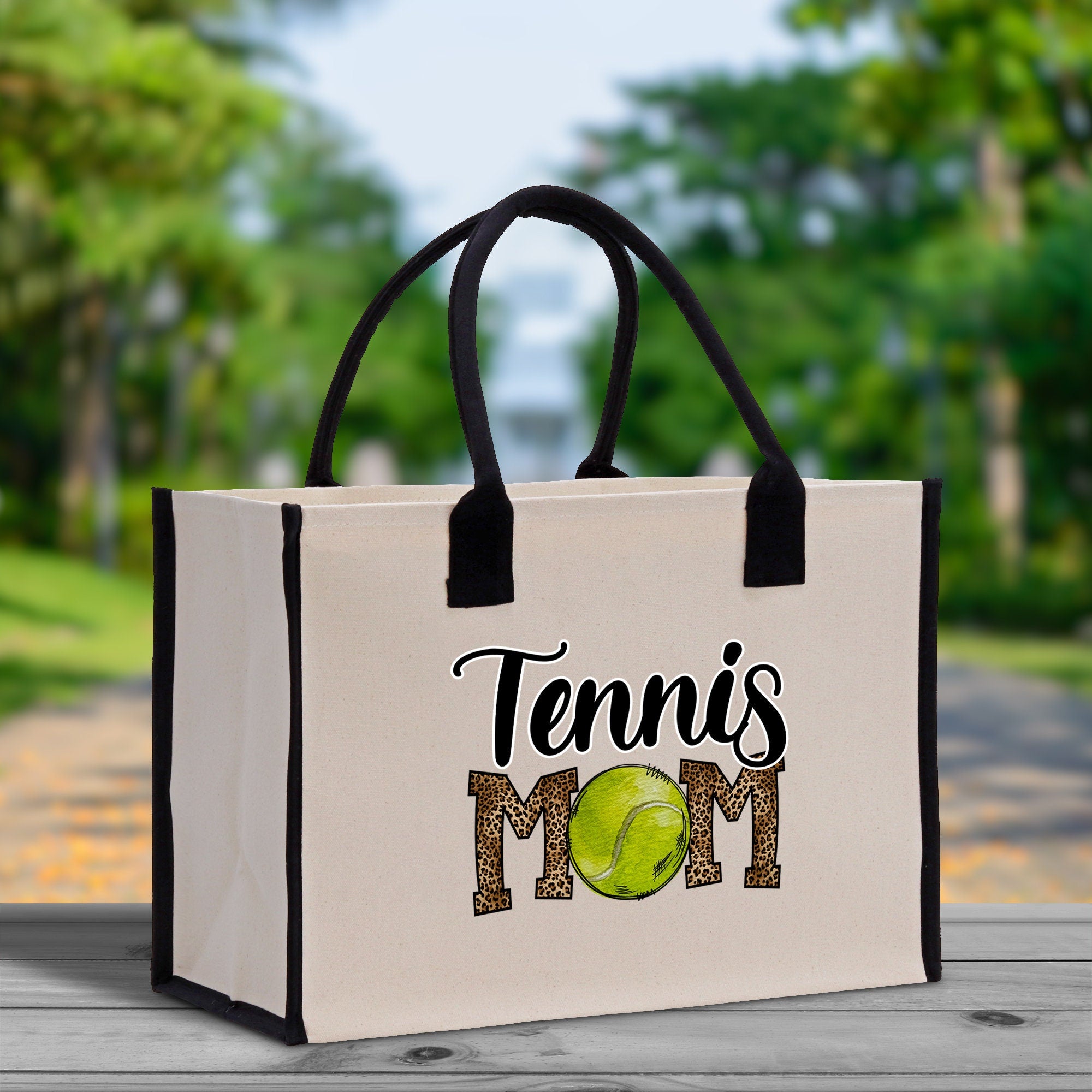 Tennis Mom Cotton Canvas Tote Bag Gift for Tennis Lover Bag Tennis Coach Gift Bag