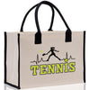 Tennis Silhouette Pulse Cotton Canvas Tote Bag Gift for Tennis Lover Bag Tennis Coach Gift Bag