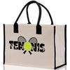 Tennis Silhouette Cotton Canvas Tote Bag Gift for Tennis Lover Bag Tennis Coach Gift Bag