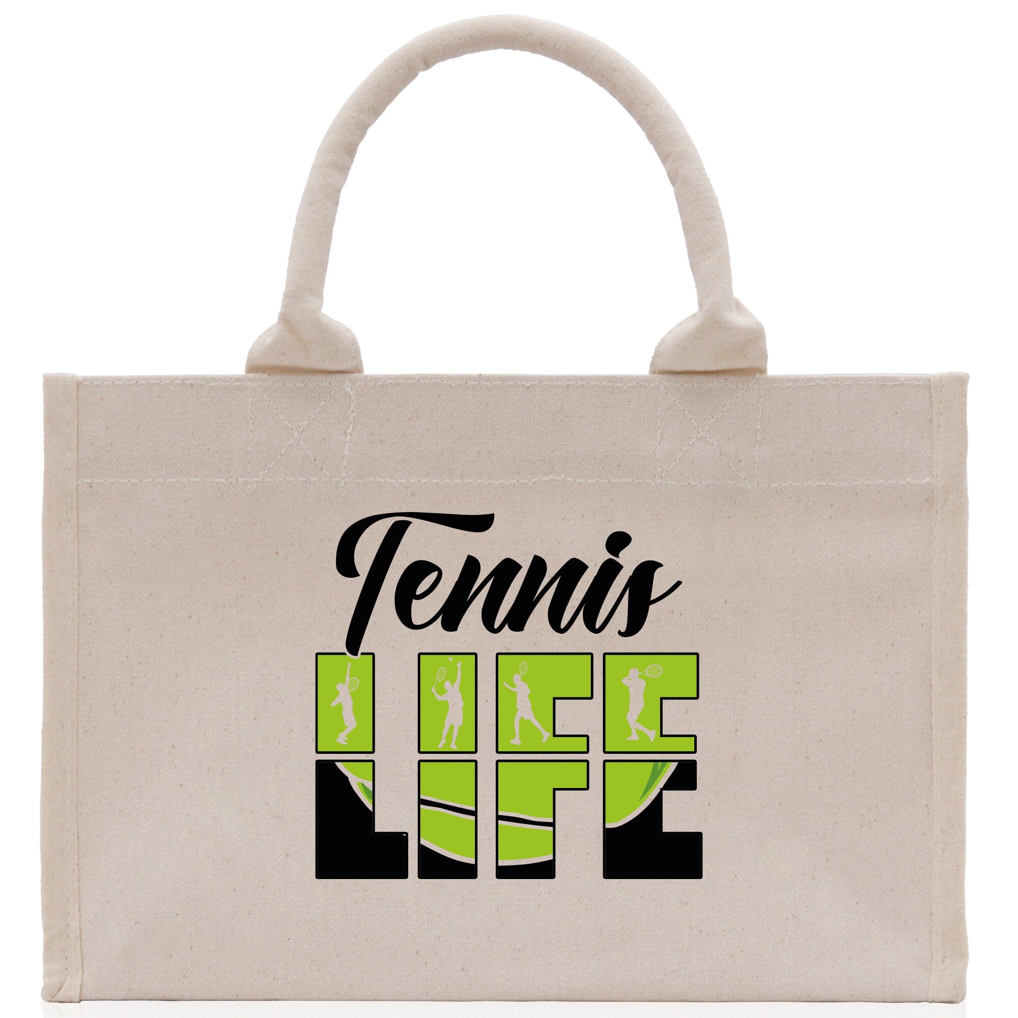 Tennis Life Cotton Canvas Tote Bag Gift for Tennis Lover Bag Tennis Coach Gift Bag