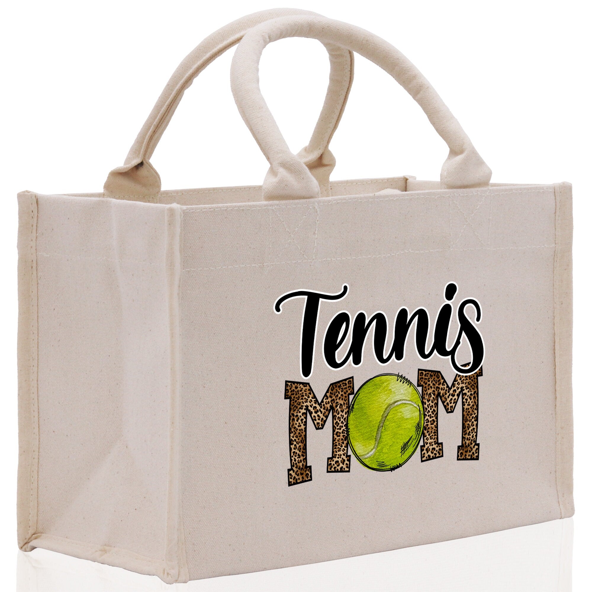 Tennis Mom Cotton Canvas Tote Bag Gift for Tennis Lover Bag Tennis Coach Gift Bag