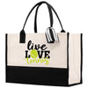 Live Love Tennis Cotton Canvas Tote Bag Gift for Tennis Lover Bag Tennis Coach Gift Bag