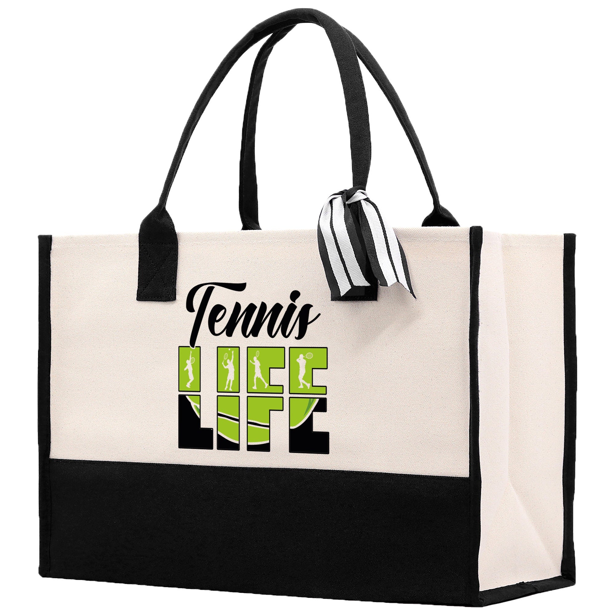 Tennis Life Cotton Canvas Tote Bag Gift for Tennis Lover Bag Tennis Coach Gift Bag