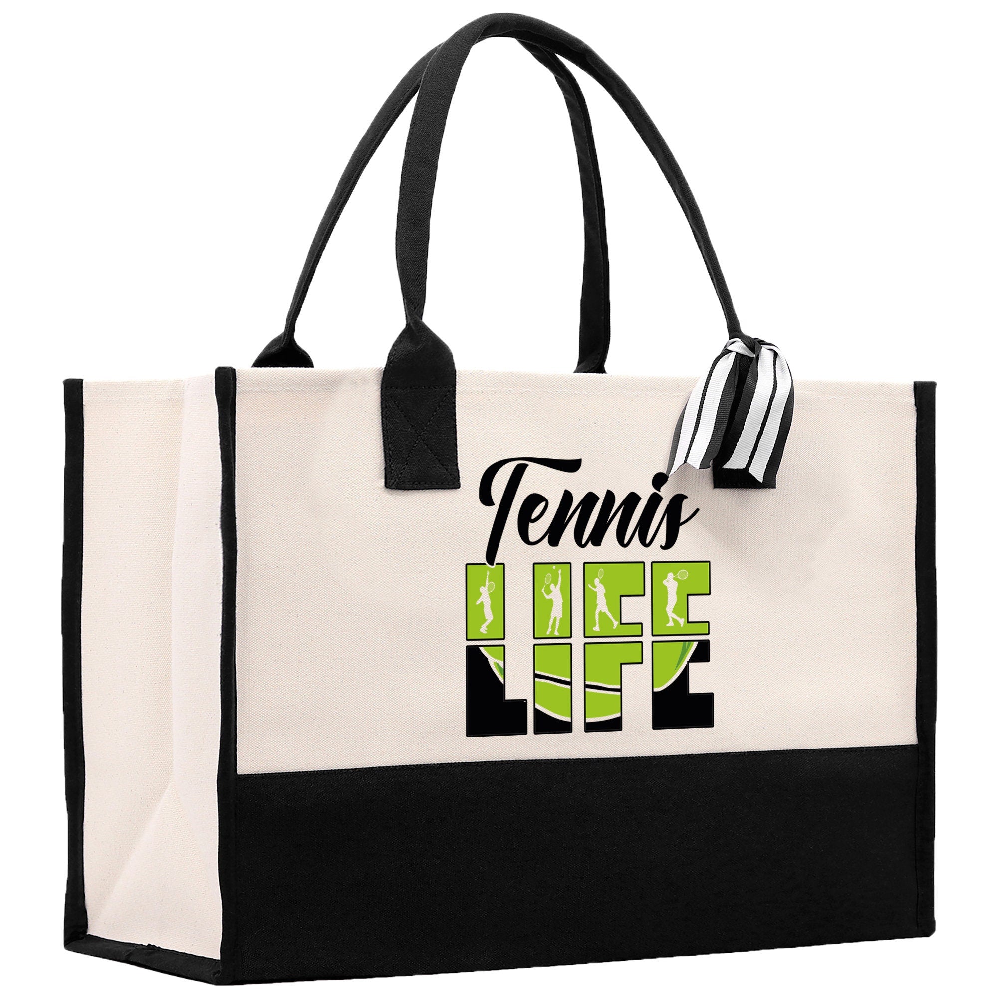 Tennis Life Cotton Canvas Tote Bag Gift for Tennis Lover Bag Tennis Coach Gift Bag