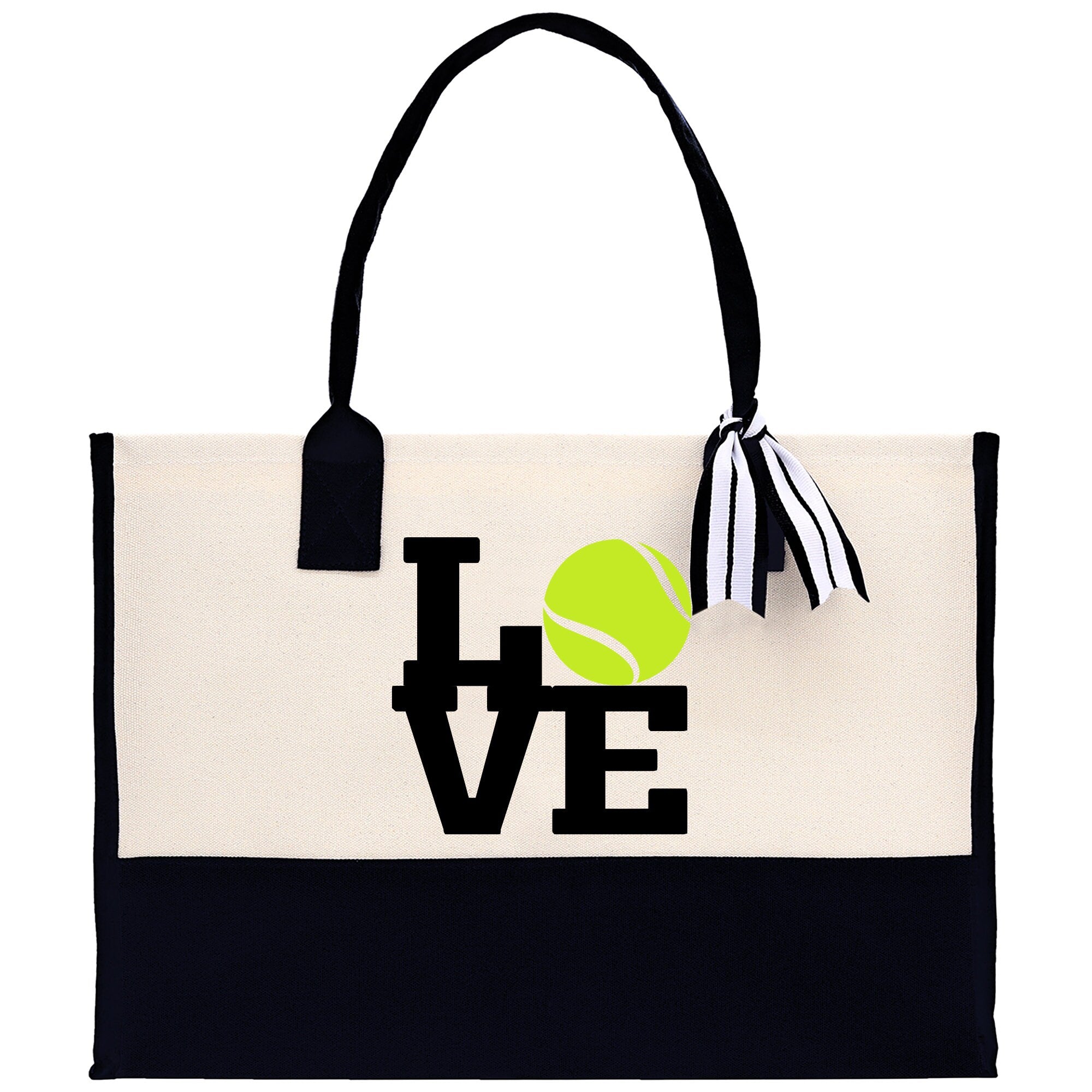 Love Tennis Cotton Canvas Tote Bag Gift for Tennis Lover Bag Tennis Coach Gift Bag