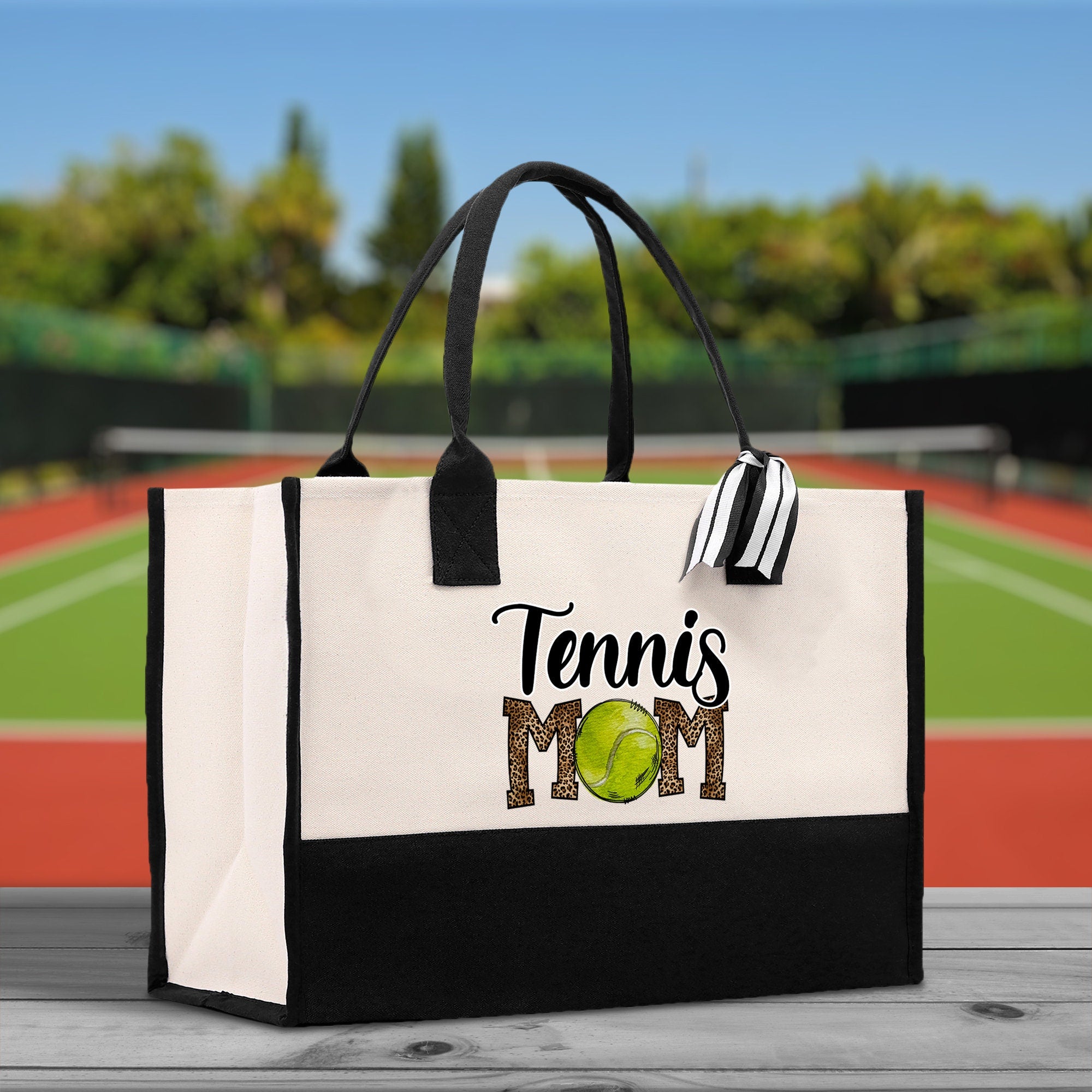 Tennis Mom Cotton Canvas Tote Bag Gift for Tennis Lover Bag Tennis Coach Gift Bag