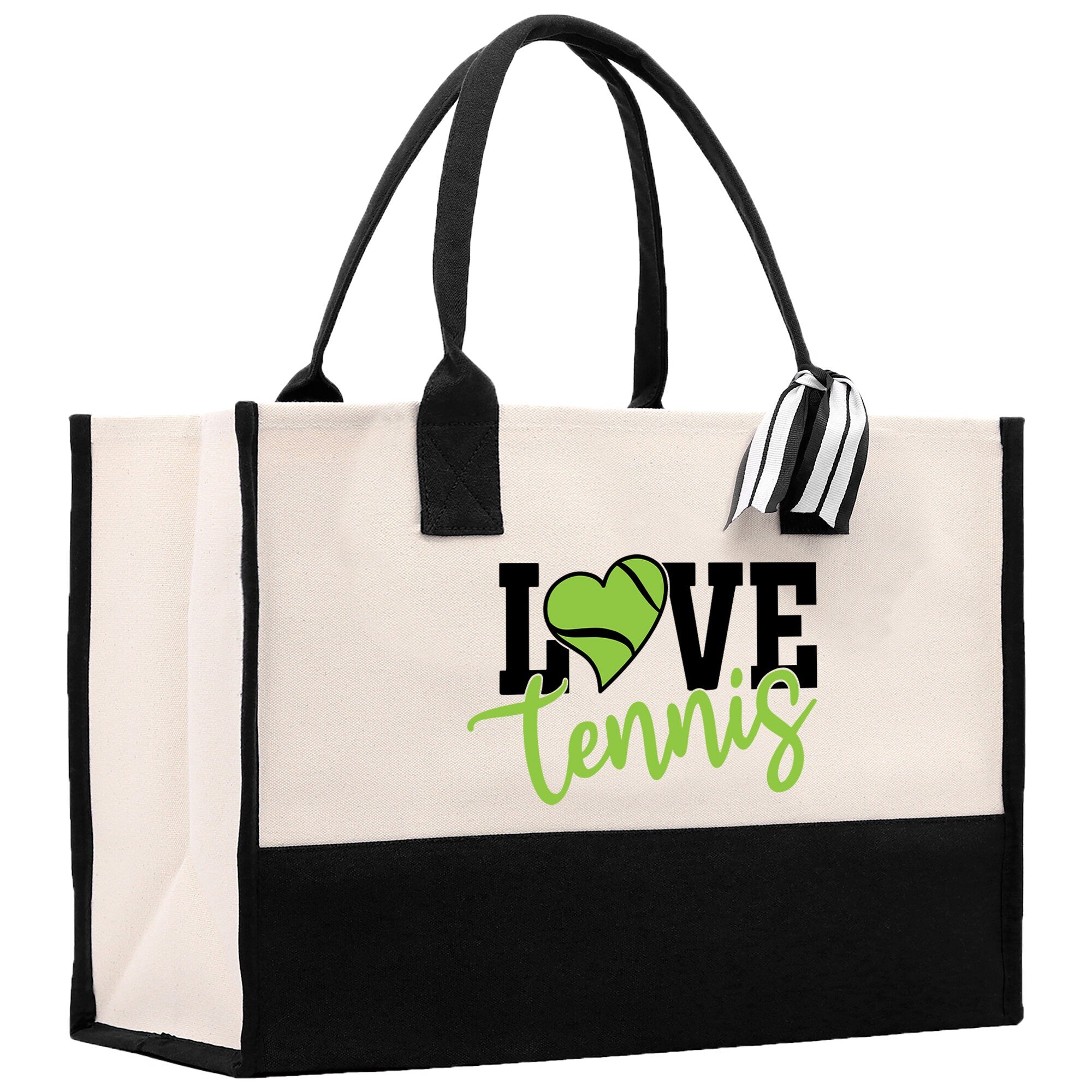 Love Tennis Cotton Canvas Tote Bag Gift for Tennis Lover Bag Tennis Coach Gift Bag