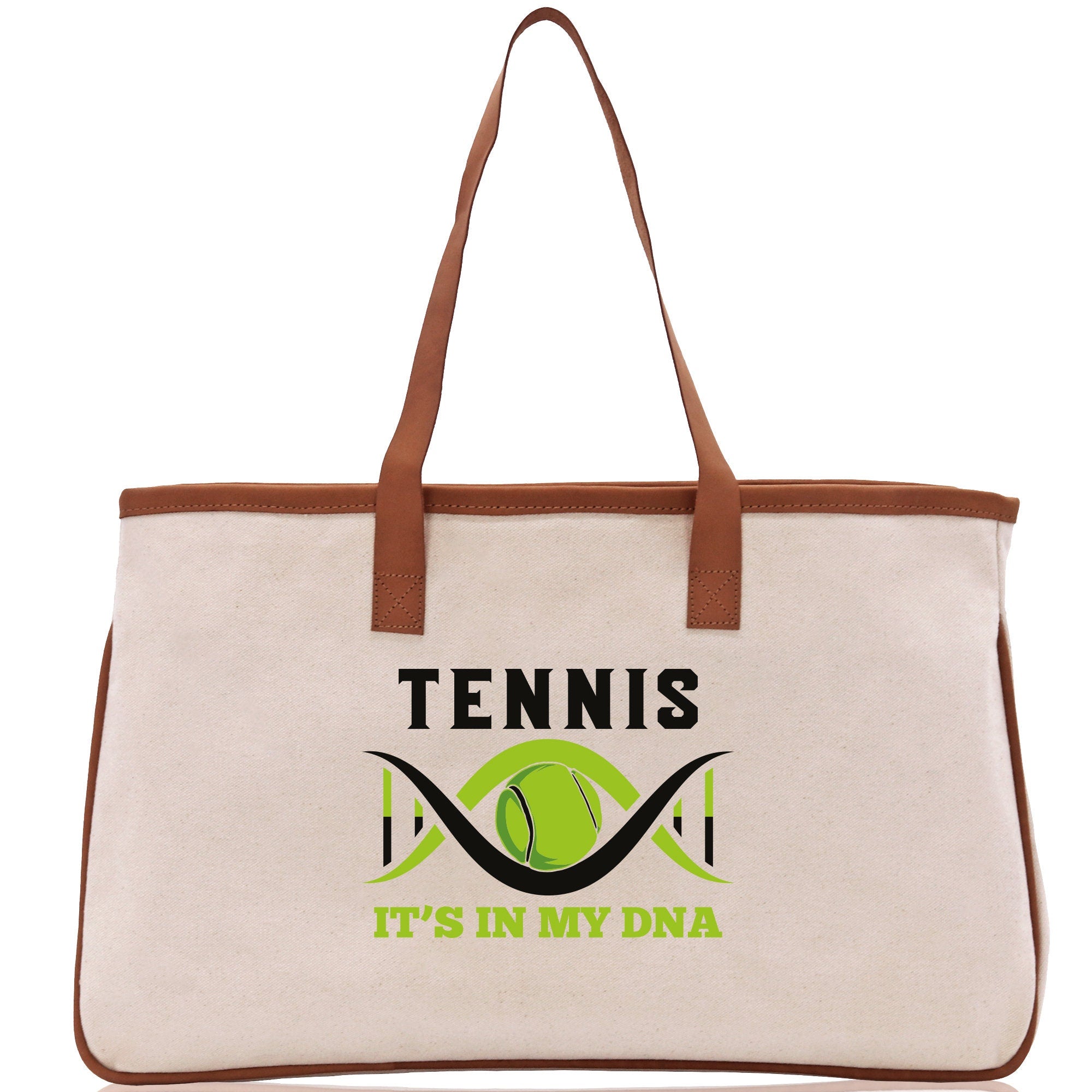 Tennis It's In My DNA Cotton Canvas Tote Bag Gift for Tennis Lover Bag Tennis Coach Gift Bag