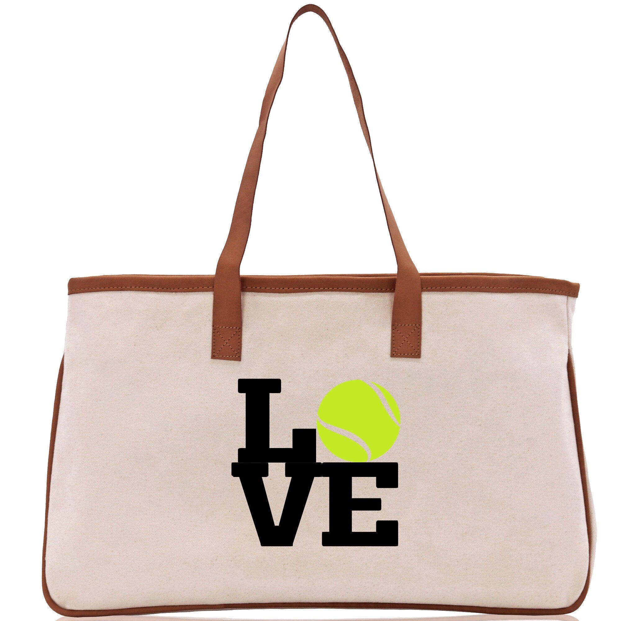 Tennis Love Cotton Canvas Tote Bag Gift for Tennis Lover Bag Tennis Coach Gift Bag