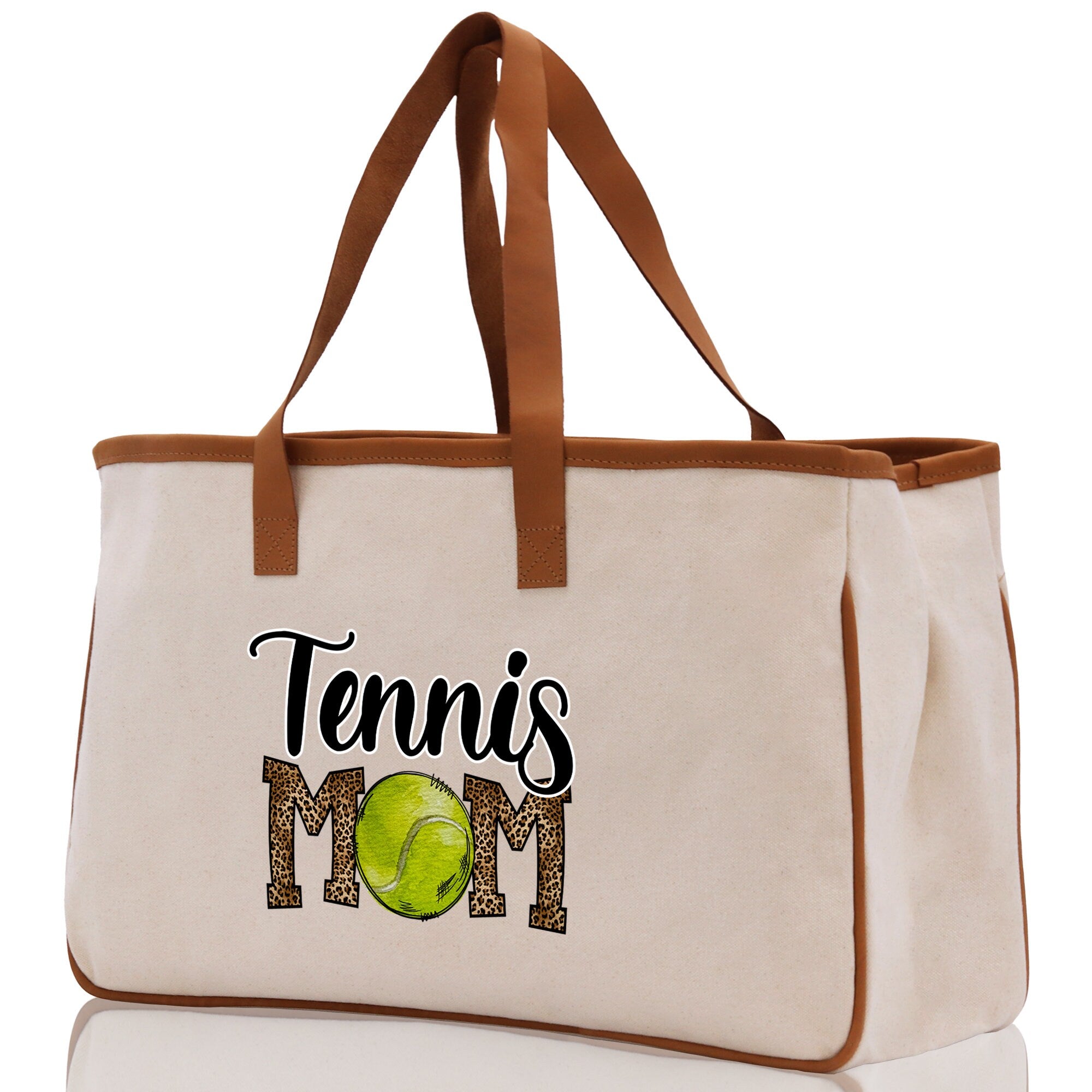 Tennis Mom Cotton Canvas Tote Bag Gift for Tennis Lover Bag Tennis Coach Gift Bag