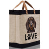 Dachshund Love Dog Jute Canvas Tote Funny Farmer Market Bag Quote Jute Bag Shopping Bag Burlap Bag Dog Owner Gift