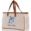 Dolphin Mom And Baby Name Custom Cotton Canvas Tote Bag Custom Pet Lover Gift Pet Portrait Bag Personalized Pet Owner Gift Tote Bag