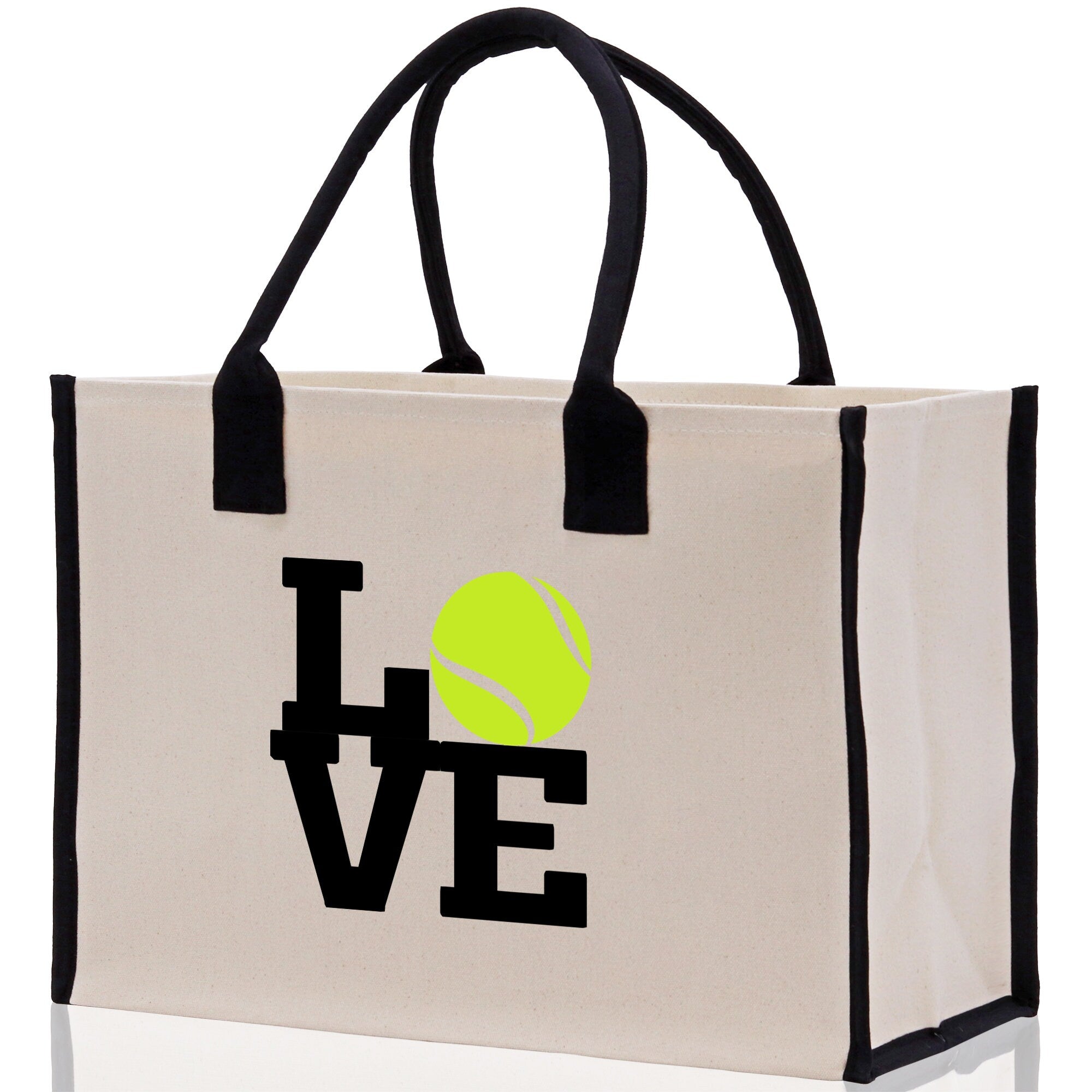 Love Tennis Cotton Canvas Tote Bag Gift for Tennis Lover Bag Tennis Coach Gift Bag