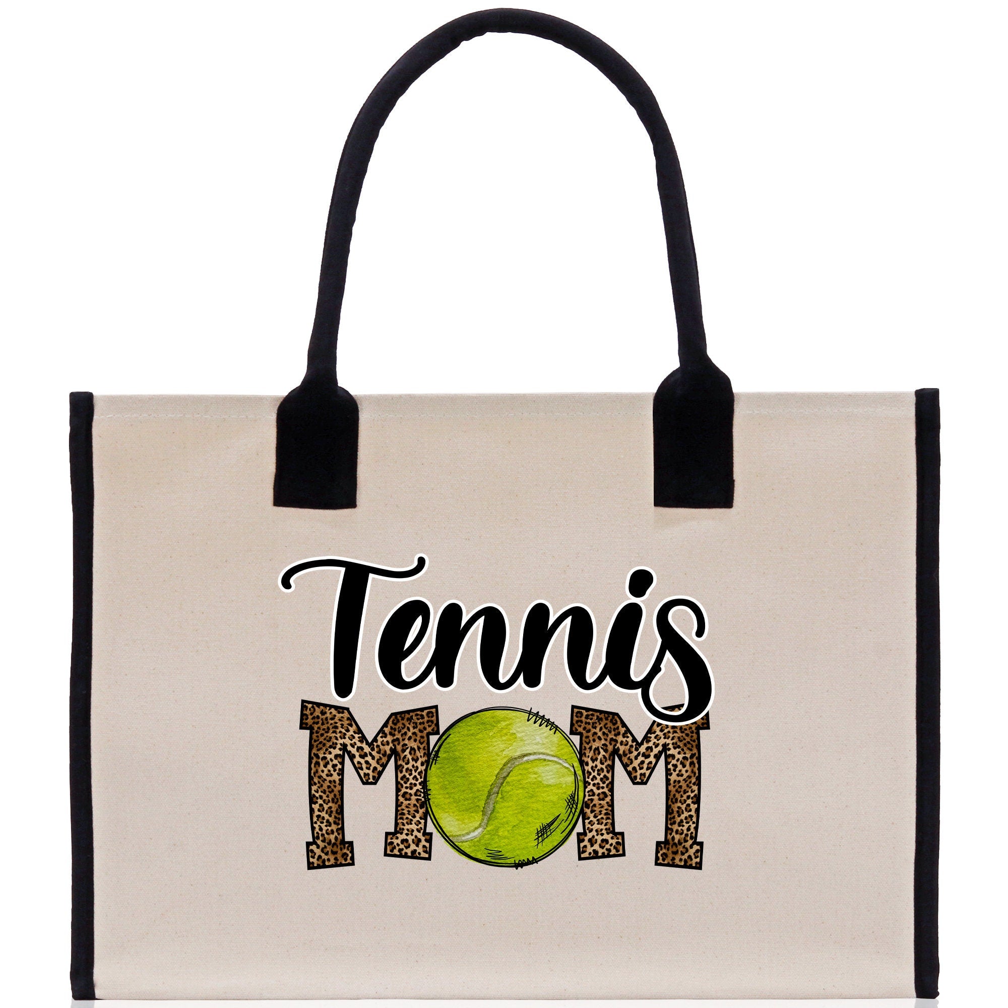 Tennis Mom Cotton Canvas Tote Bag Gift for Tennis Lover Bag Tennis Coach Gift Bag