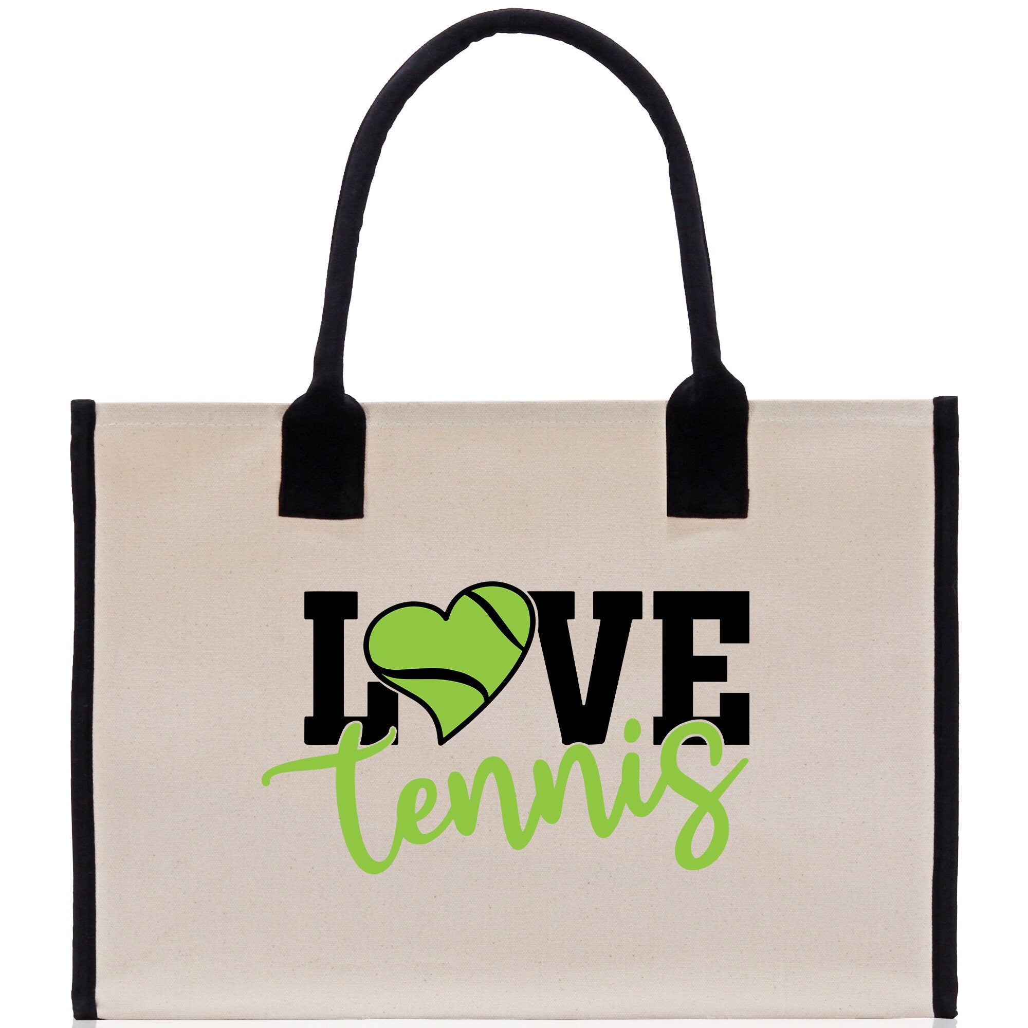 Love Tennis Cotton Canvas Tote Bag Gift for Tennis Lover Bag Tennis Coach Gift Bag