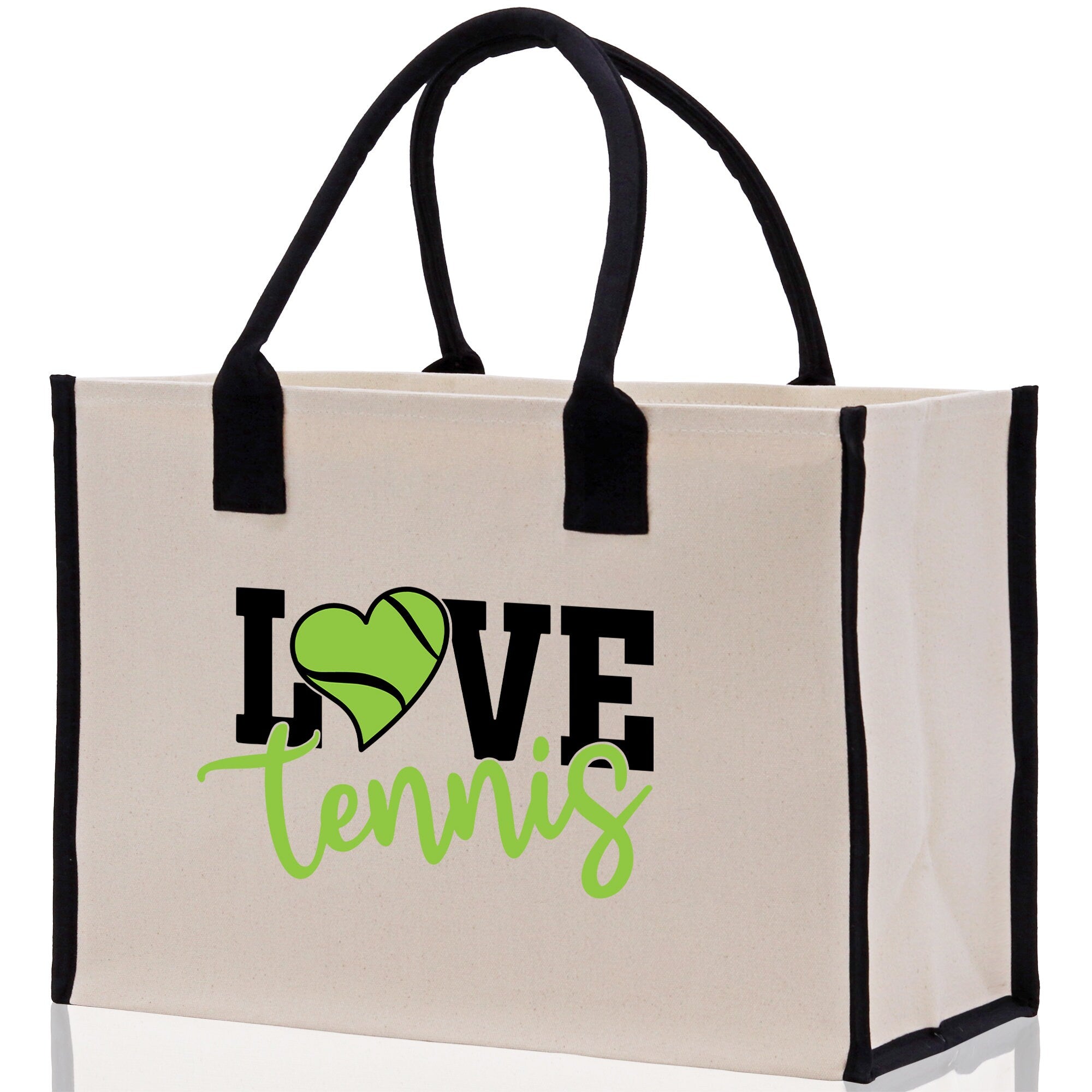 Love Tennis Cotton Canvas Tote Bag Gift for Tennis Lover Bag Tennis Coach Gift Bag