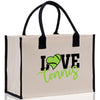 Love Tennis Cotton Canvas Tote Bag Gift for Tennis Lover Bag Tennis Coach Gift Bag