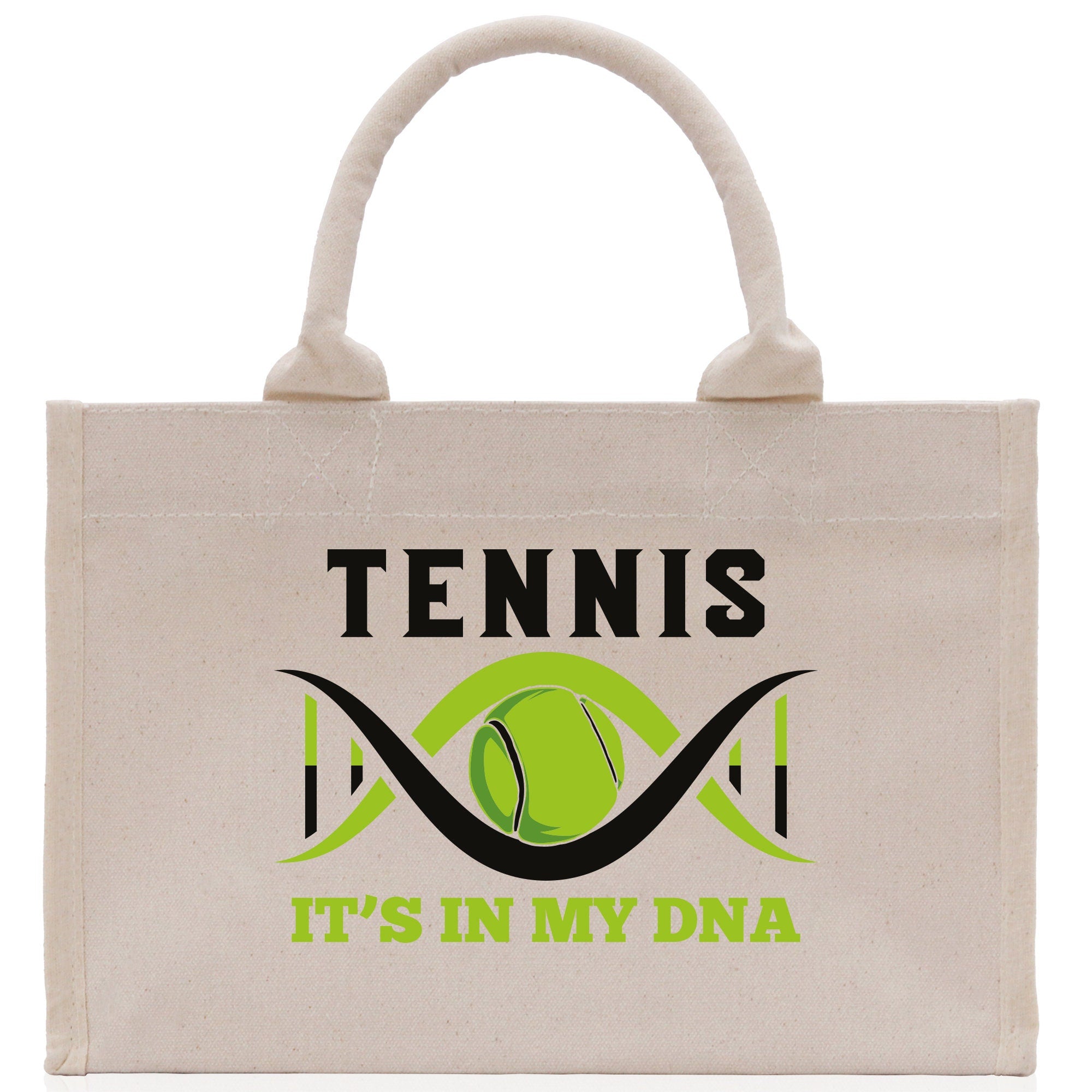 Tennis It's In My DNA Cotton Canvas Tote Bag Gift for Tennis Lover Bag Tennis Coach Gift Bag