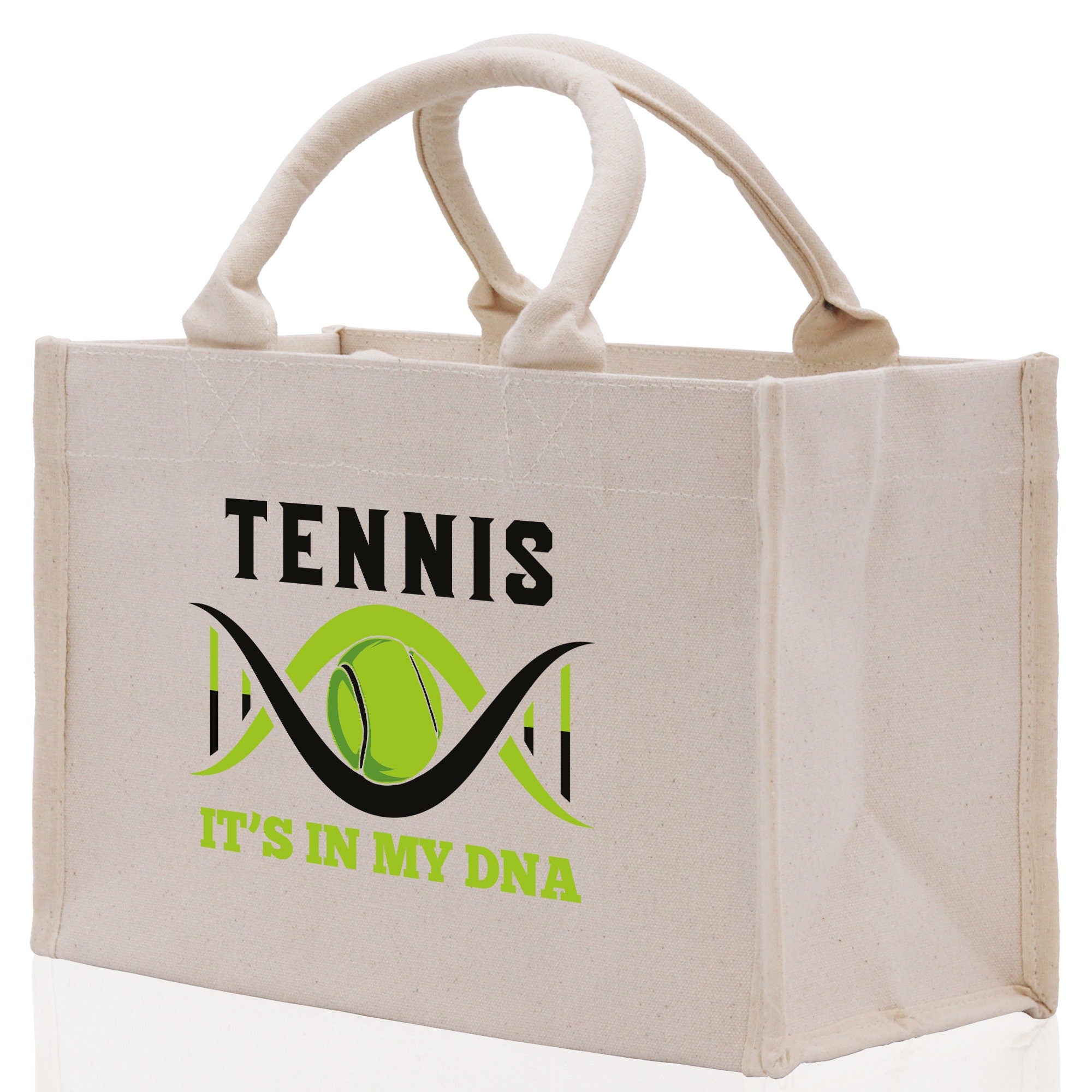 Tennis It's In My DNA Cotton Canvas Tote Bag Gift for Tennis Lover Bag Tennis Coach Gift Bag