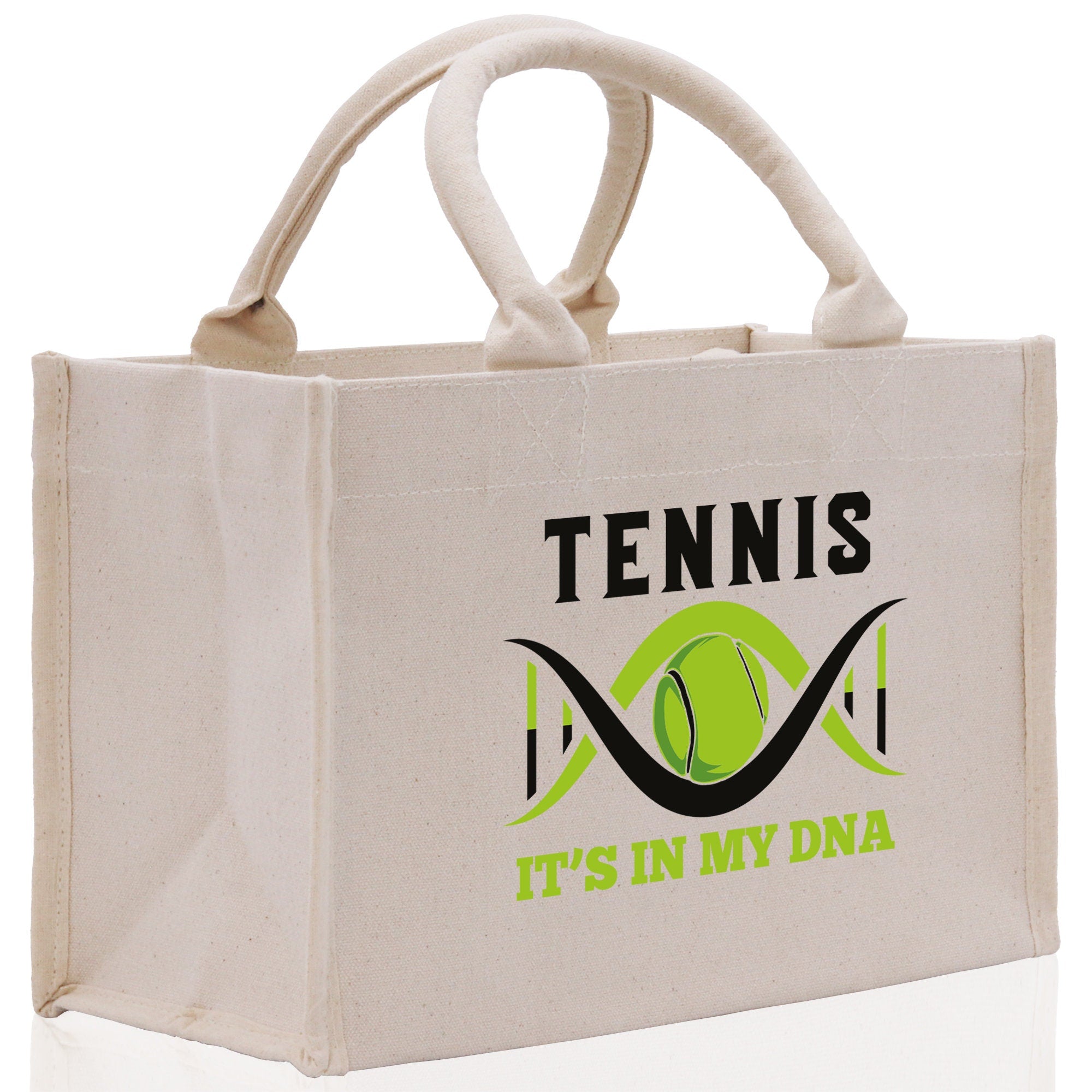 Tennis It's In My DNA Cotton Canvas Tote Bag Gift for Tennis Lover Bag Tennis Coach Gift Bag