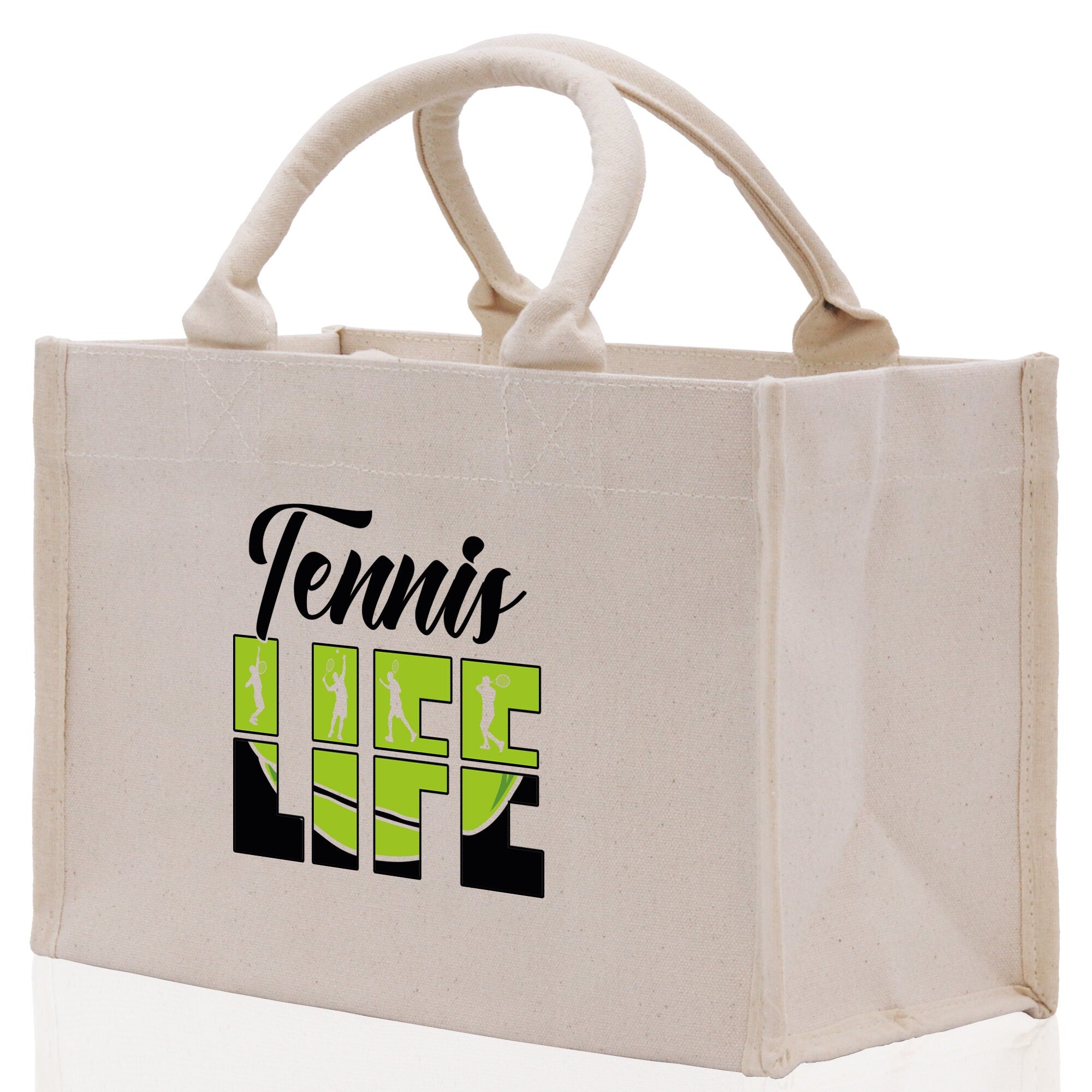 Tennis Life Cotton Canvas Tote Bag Gift for Tennis Lover Bag Tennis Coach Gift Bag