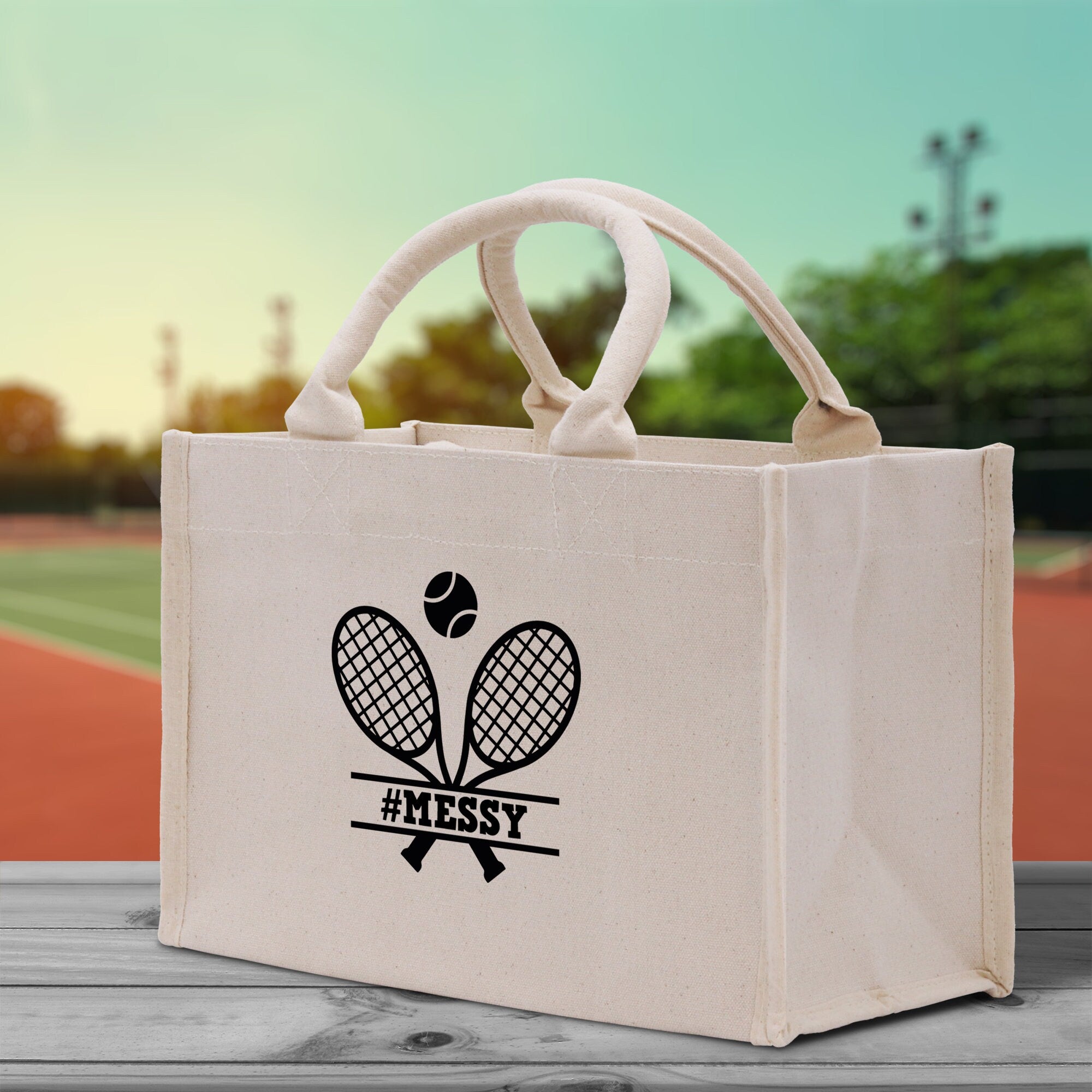 Tennis Personalization Cotton Canvas Tote Bag Gift for Tennis Lover Bag Tennis Coach Gift Bag