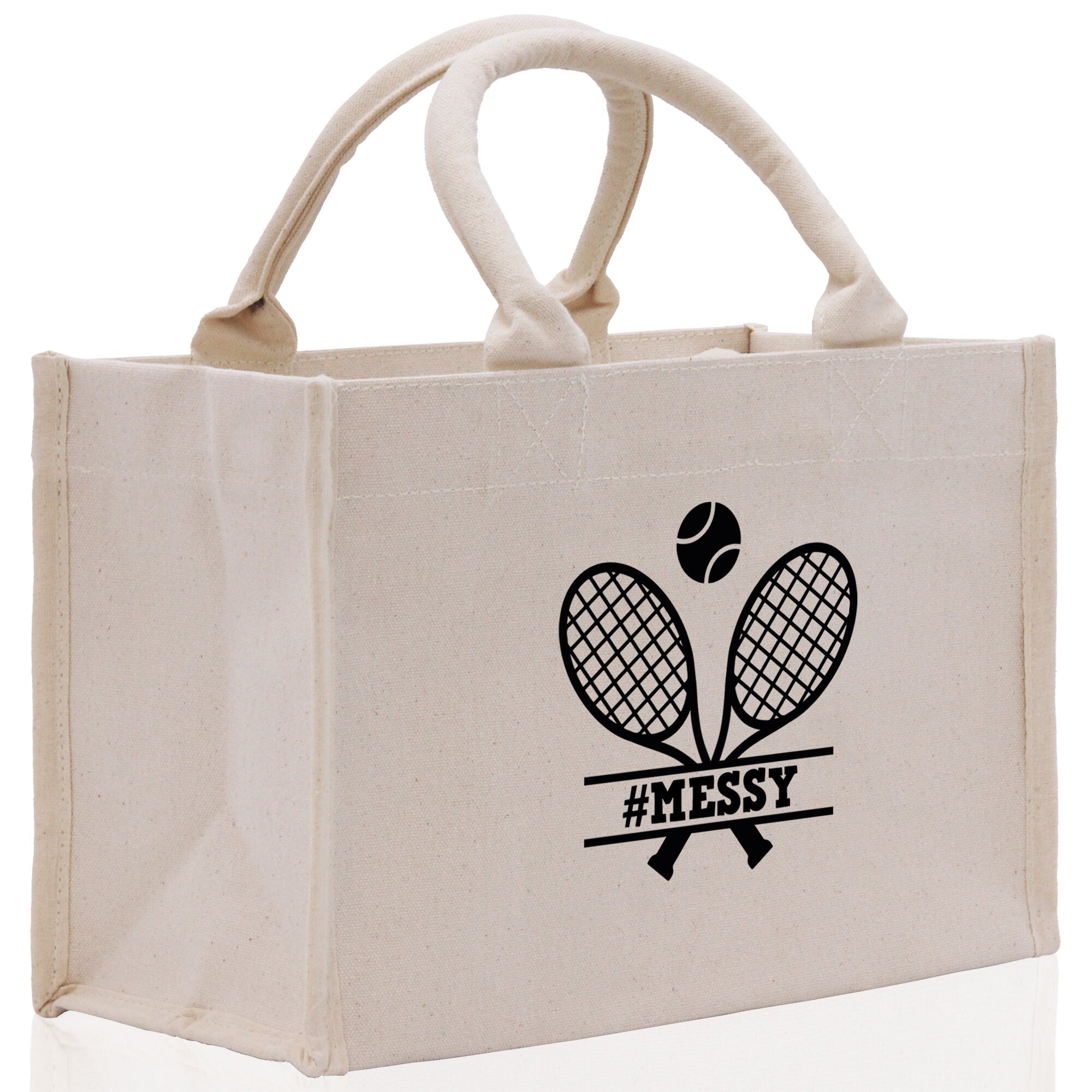 Tennis Personalization Cotton Canvas Tote Bag Gift for Tennis Lover Bag Tennis Coach Gift Bag