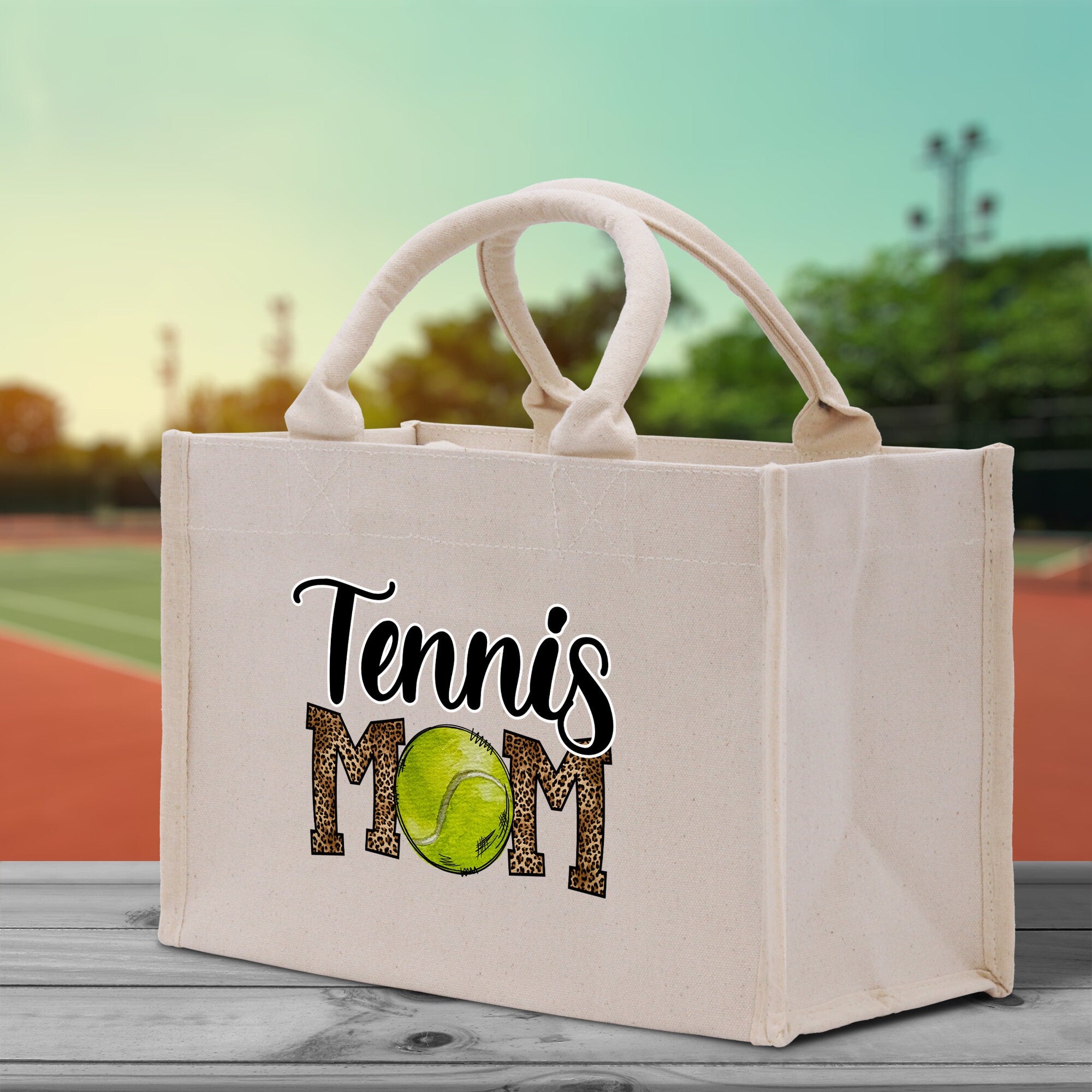 Tennis Mom Cotton Canvas Tote Bag Gift for Tennis Lover Bag Tennis Coach Gift Bag