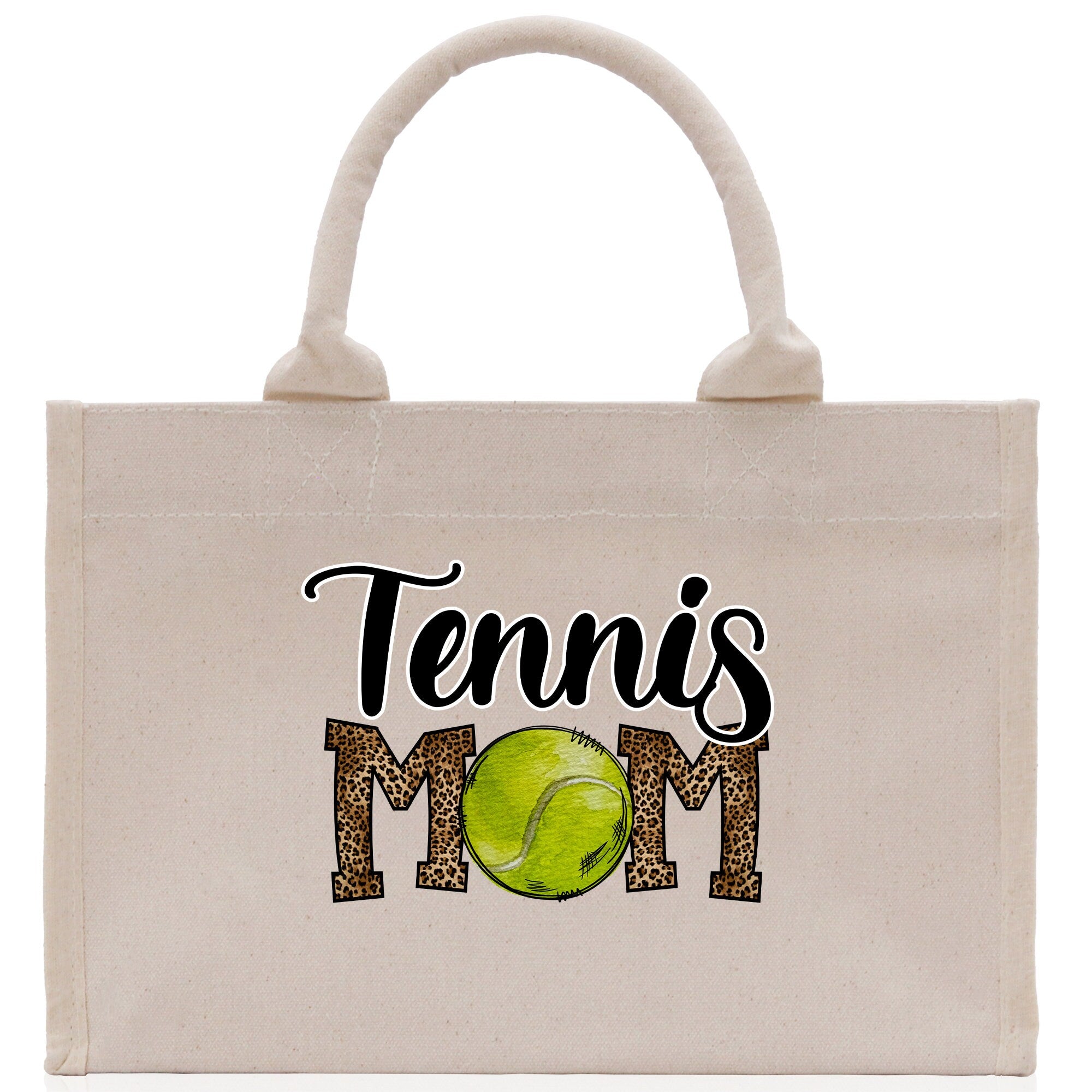 Tennis Mom Cotton Canvas Tote Bag Gift for Tennis Lover Bag Tennis Coach Gift Bag