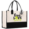 Live Love Tennis Cotton Canvas Tote Bag Gift for Tennis Lover Bag Tennis Coach Gift Bag