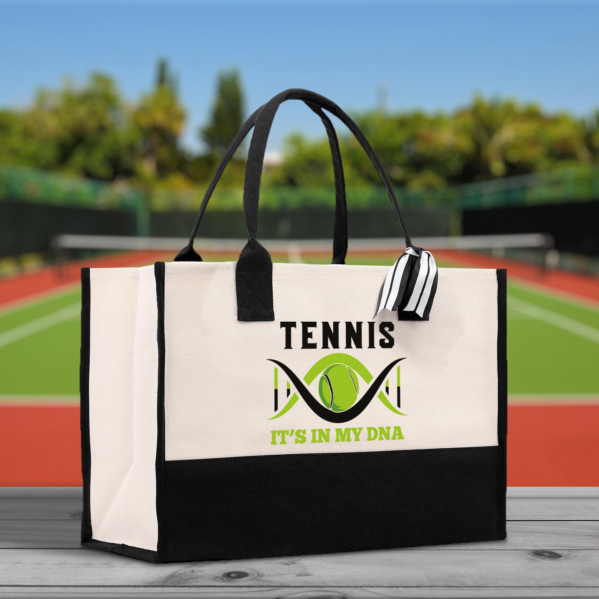 Tennis It's In My DNA Cotton Canvas Tote Bag Gift for Tennis Lover Bag Tennis Coach Gift Bag