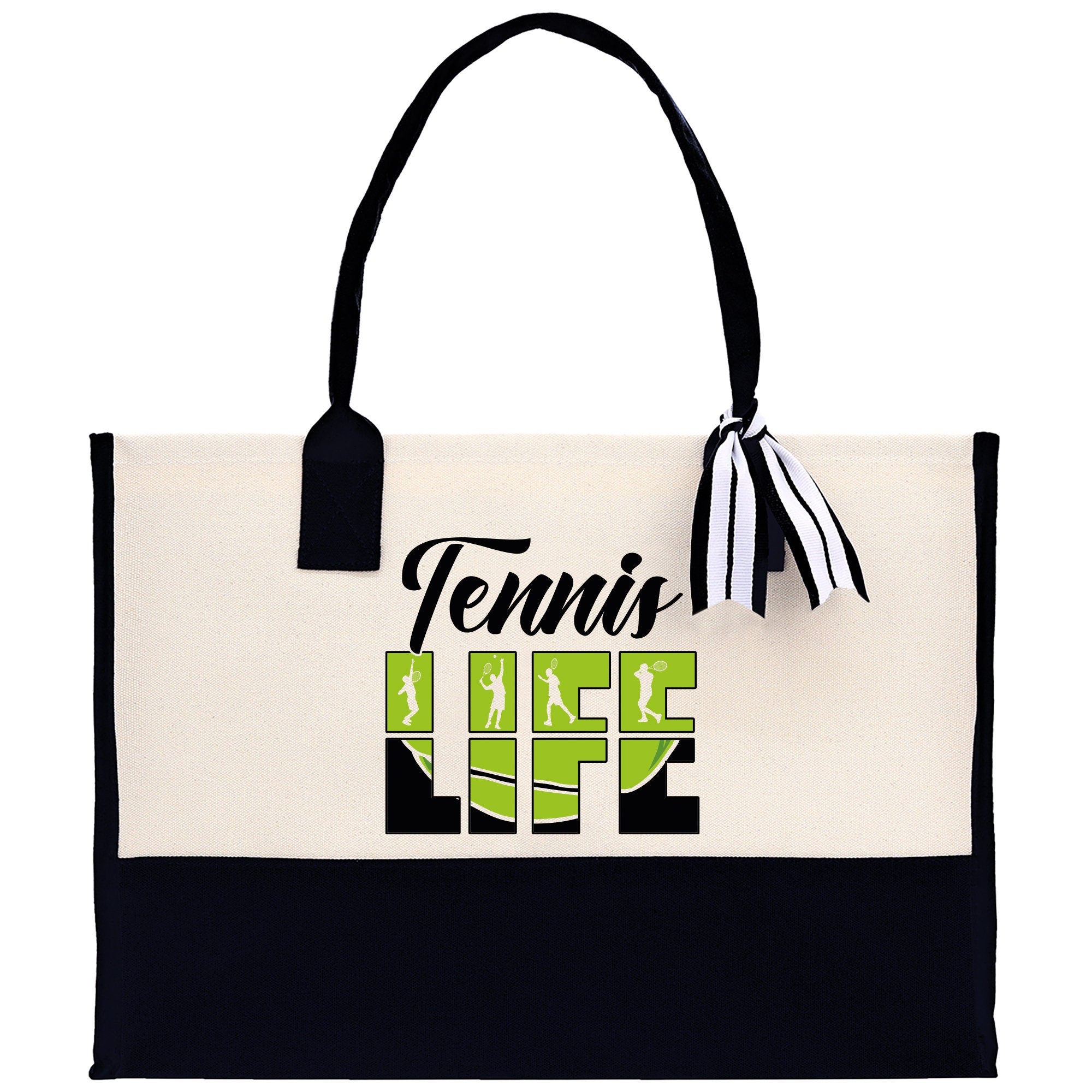 Tennis Life Cotton Canvas Tote Bag Gift for Tennis Lover Bag Tennis Coach Gift Bag