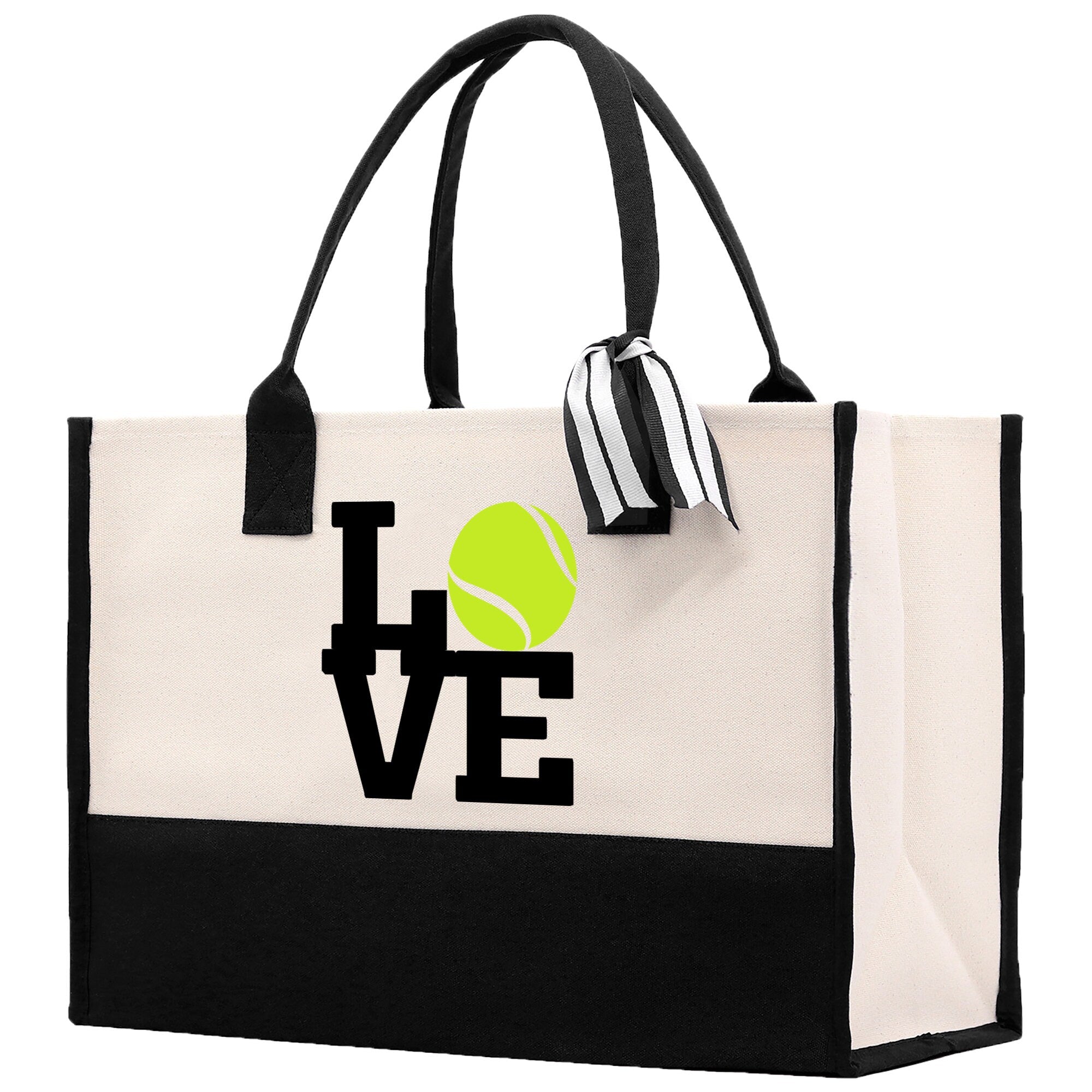 Love Tennis Cotton Canvas Tote Bag Gift for Tennis Lover Bag Tennis Coach Gift Bag