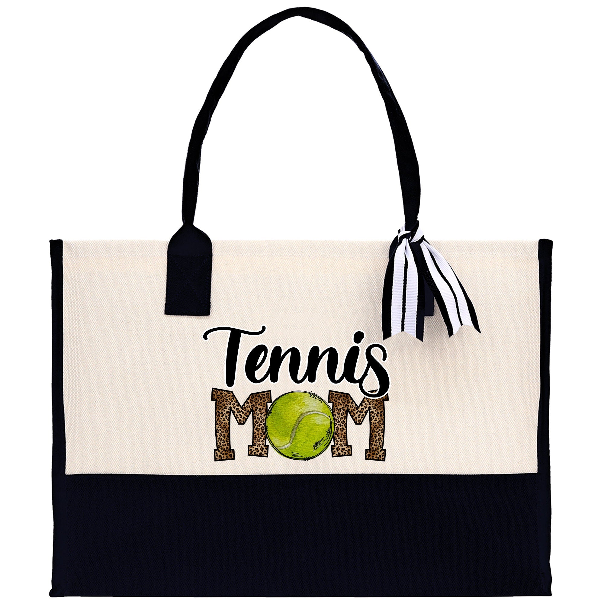 Tennis Mom Cotton Canvas Tote Bag Gift for Tennis Lover Bag Tennis Coach Gift Bag