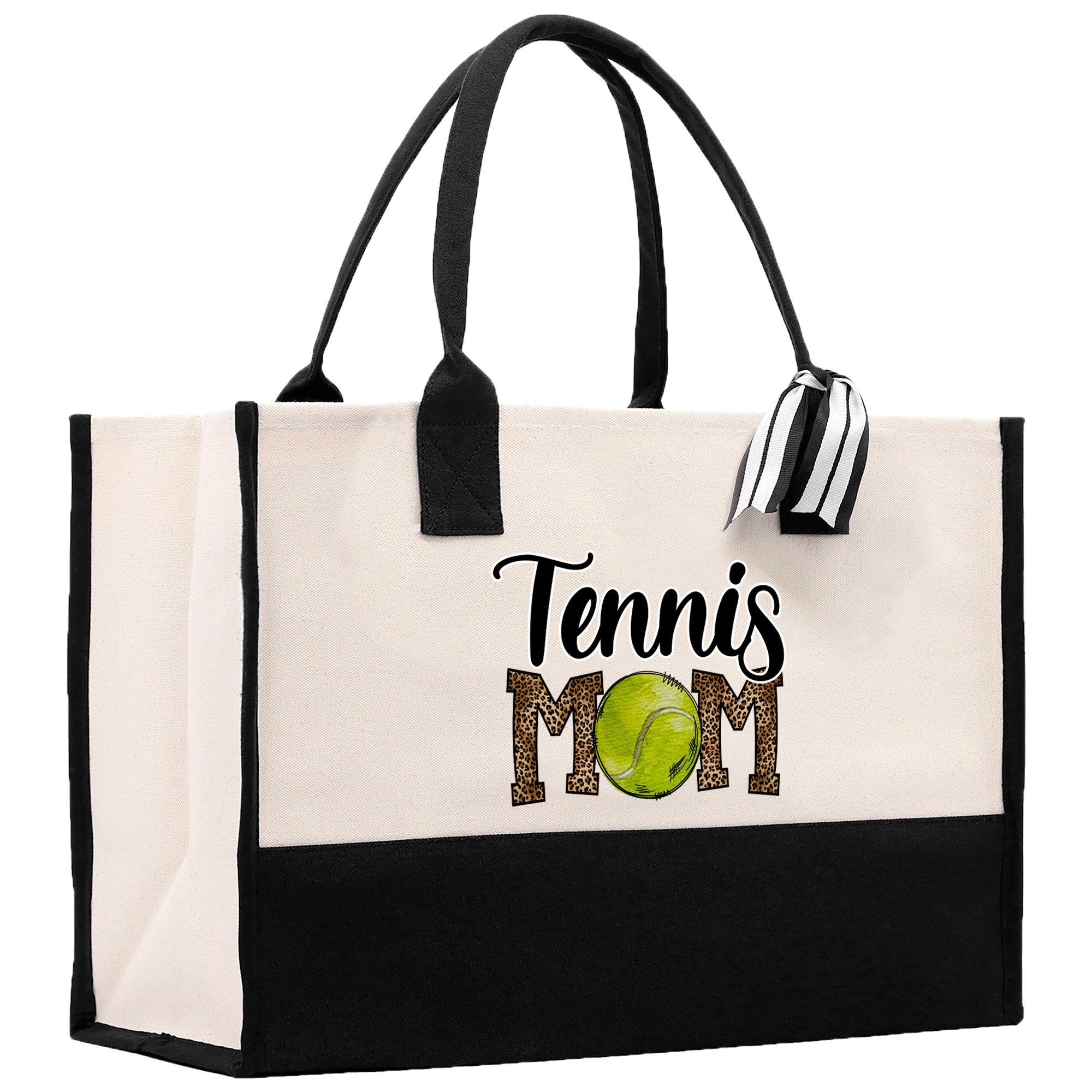 Tennis Mom Cotton Canvas Tote Bag Gift for Tennis Lover Bag Tennis Coach Gift Bag