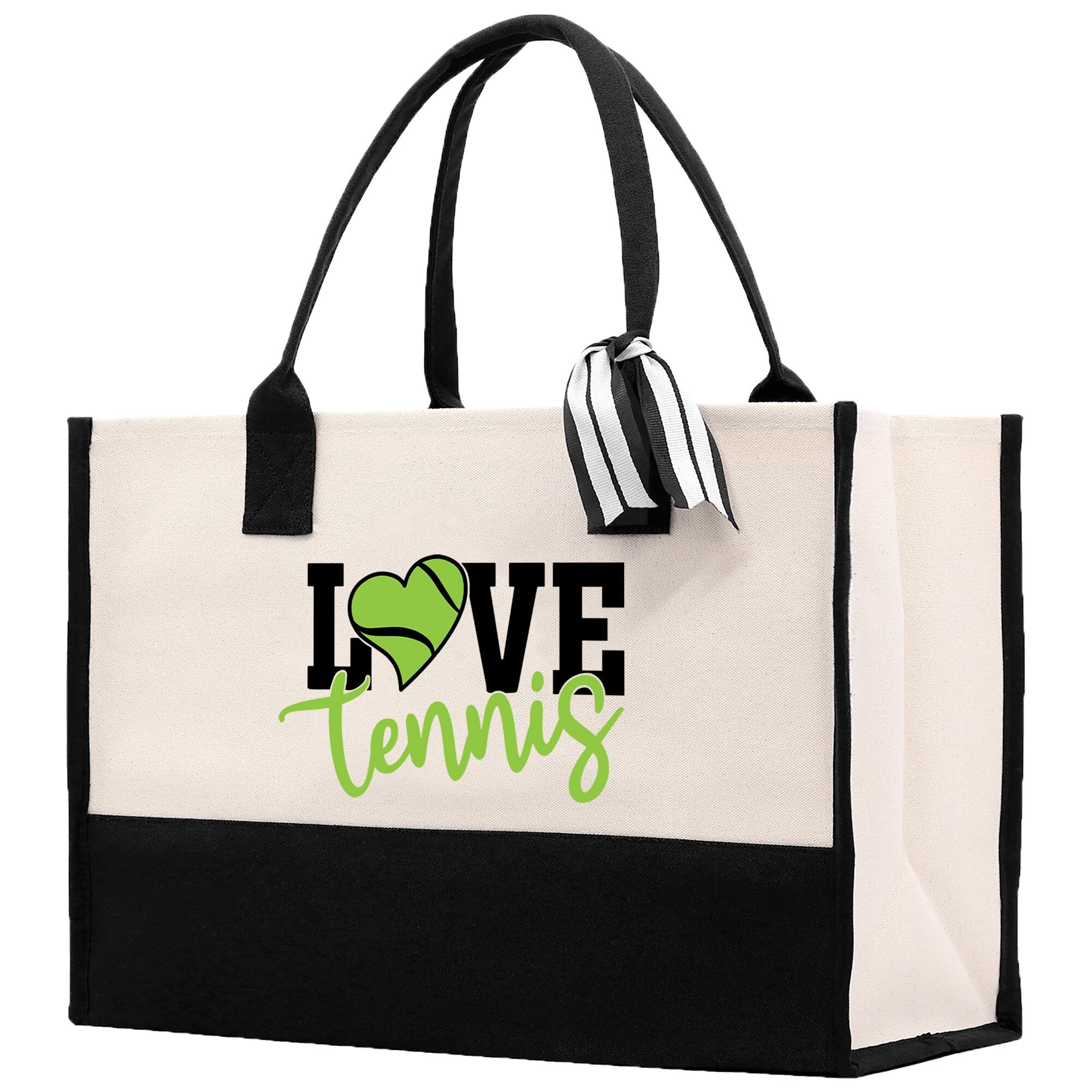 Love Tennis Cotton Canvas Tote Bag Gift for Tennis Lover Bag Tennis Coach Gift Bag