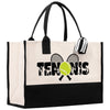 Tennis Silhouette Cotton Canvas Tote Bag Gift for Tennis Lover Bag Tennis Coach Gift Bag