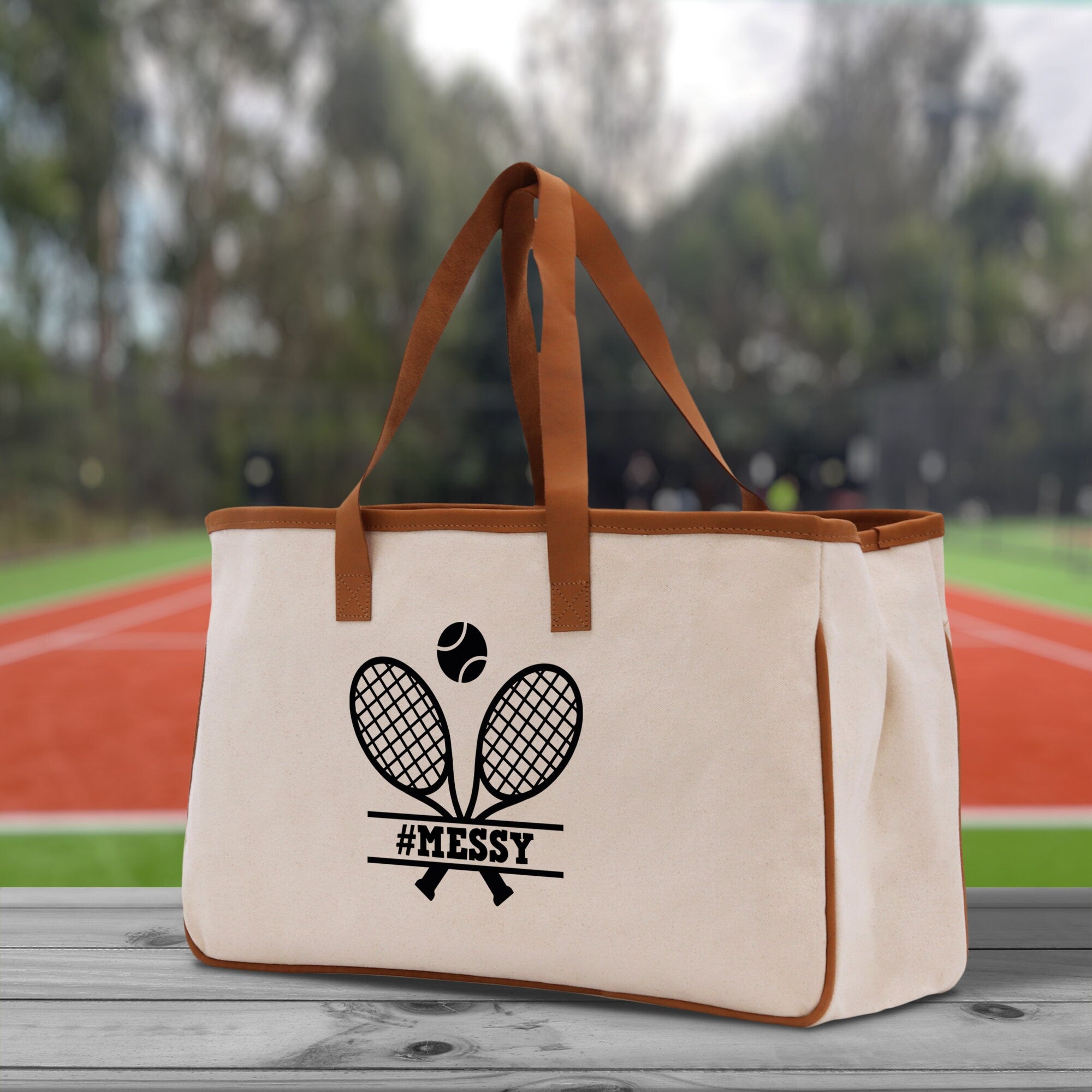 Tennis Personalization Cotton Canvas Tote Bag Gift for Tennis Lover Bag Tennis Coach Gift Bag