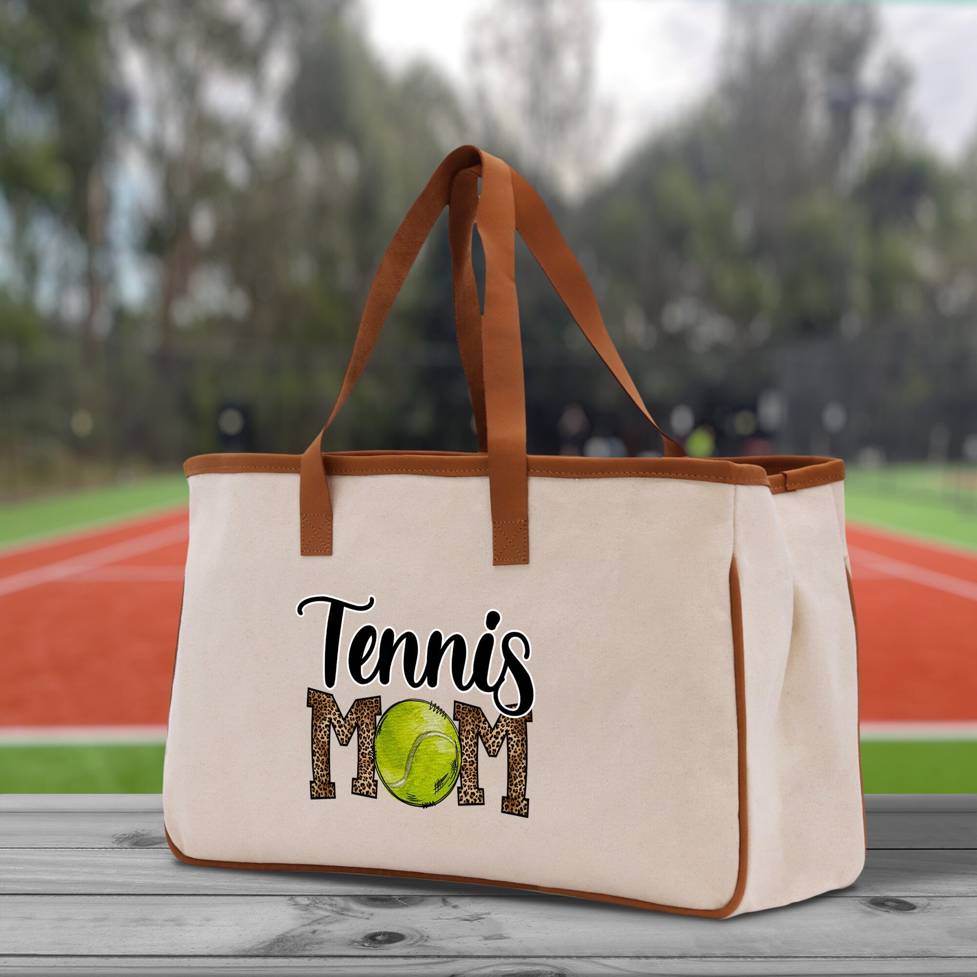 Tennis Mom Cotton Canvas Tote Bag Gift for Tennis Lover Bag Tennis Coach Gift Bag