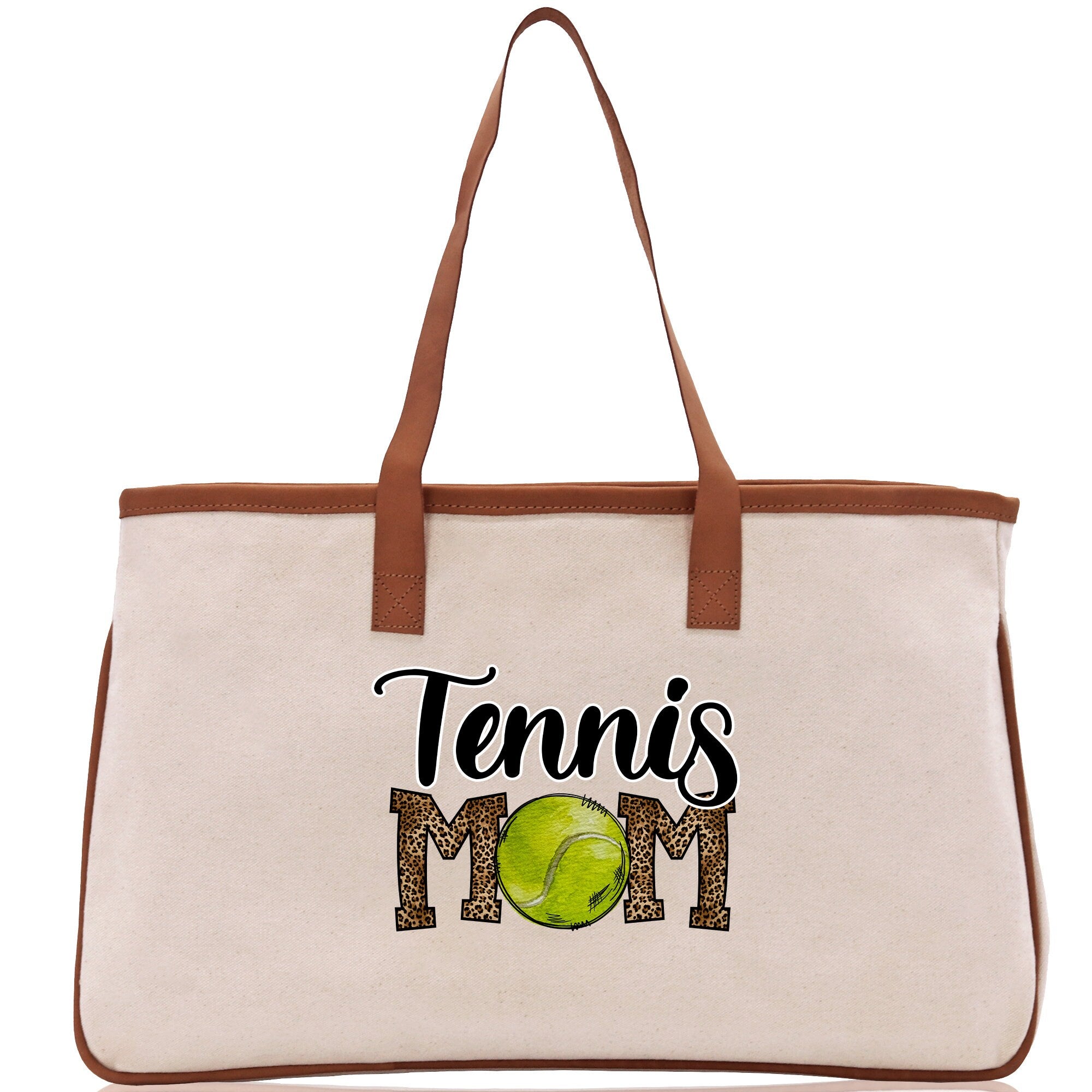 Tennis Mom Cotton Canvas Tote Bag Gift for Tennis Lover Bag Tennis Coach Gift Bag