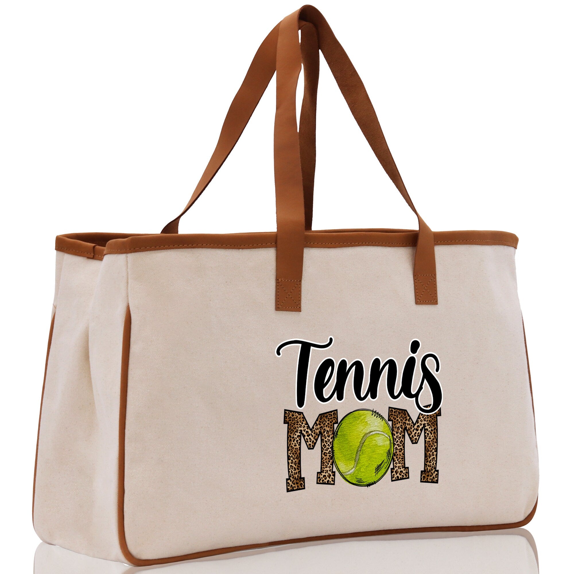 Tennis Mom Cotton Canvas Tote Bag Gift for Tennis Lover Bag Tennis Coach Gift Bag