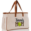 Tennis Mom Cotton Canvas Tote Bag Gift for Tennis Lover Bag Tennis Coach Gift Bag